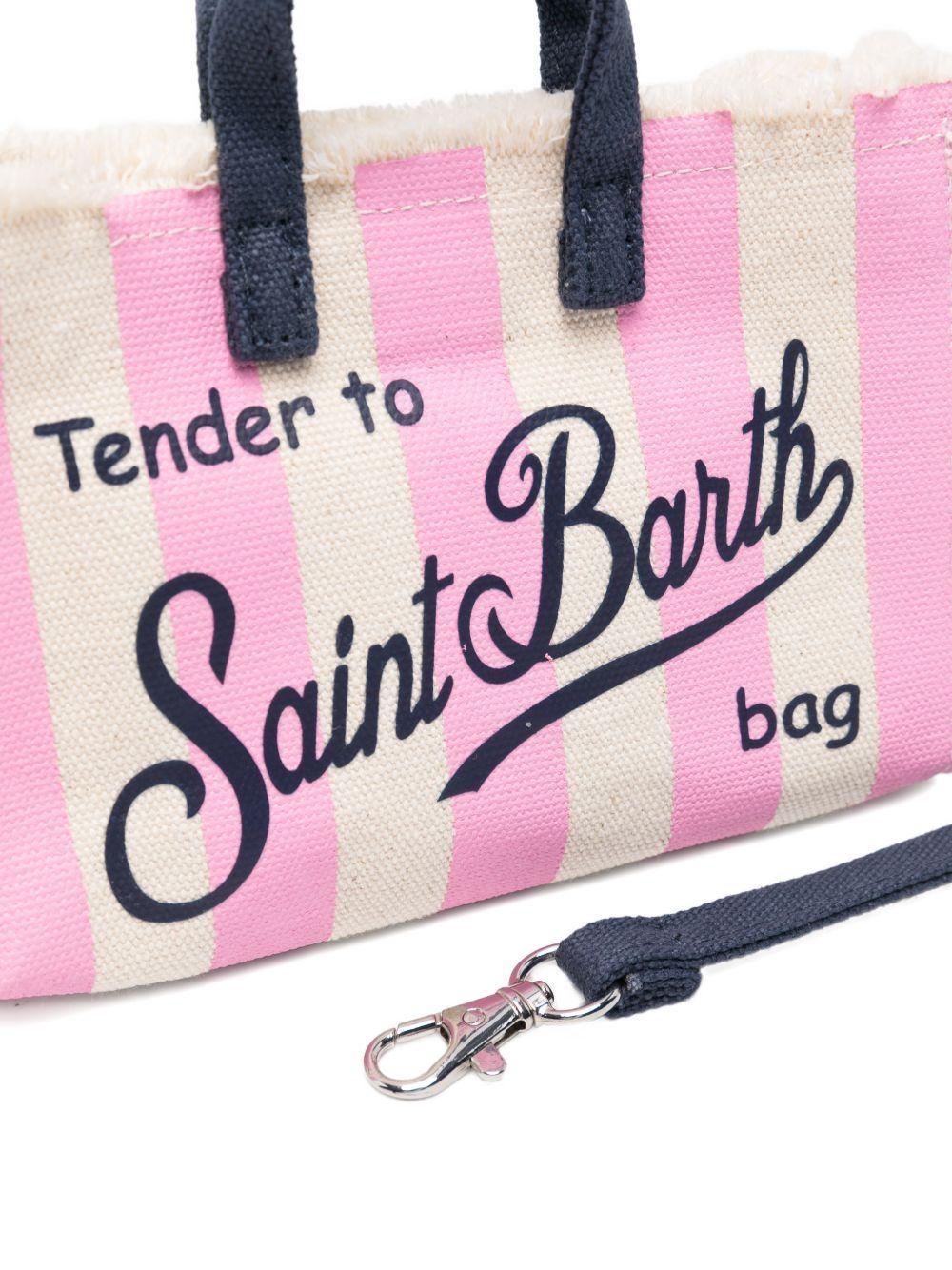 Phone bag MC2 Saint Barth beige e rosa con stampa logo PHONE001 00716L MC2 SAINT BARTH