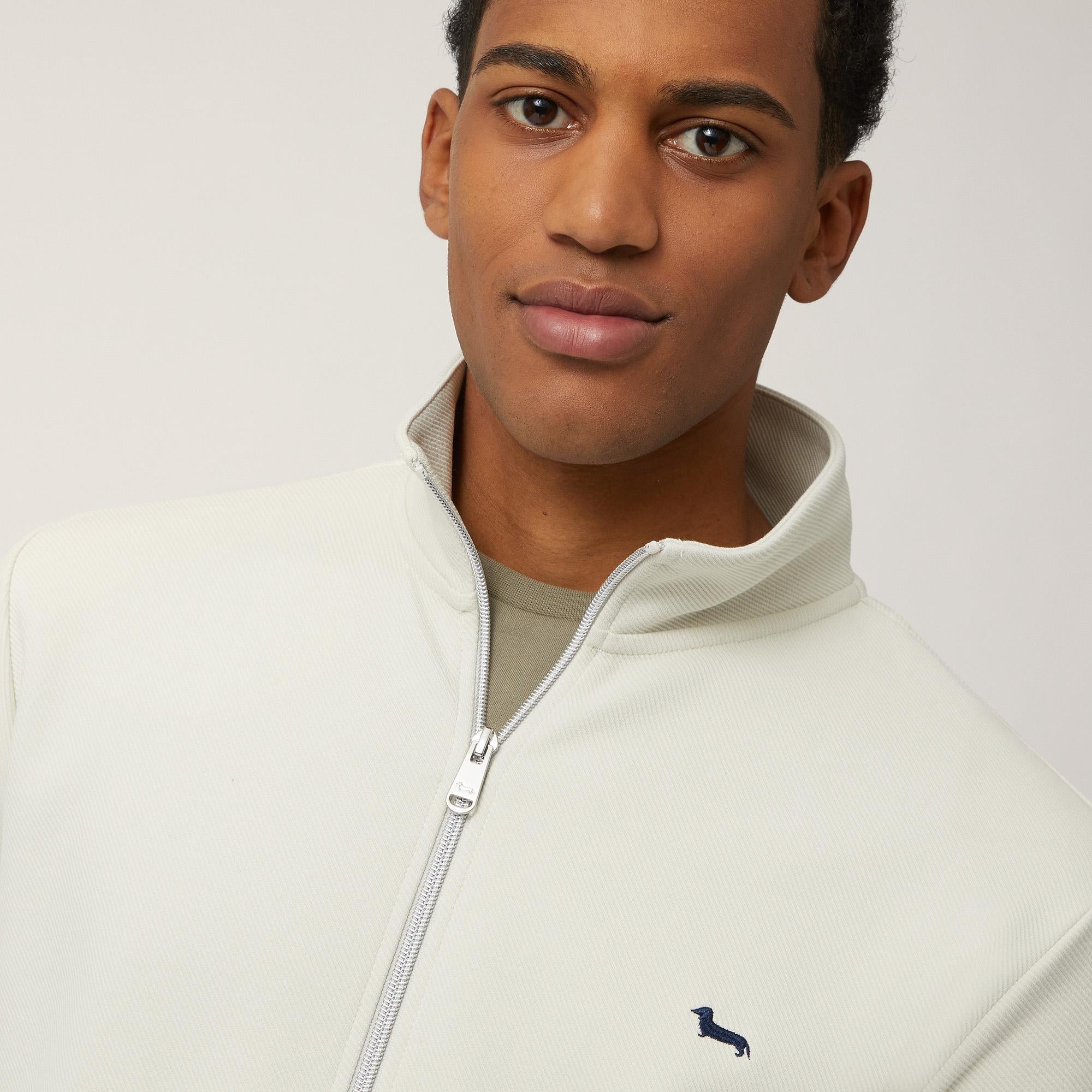 Felpa Full Zip Dettagli Rigati