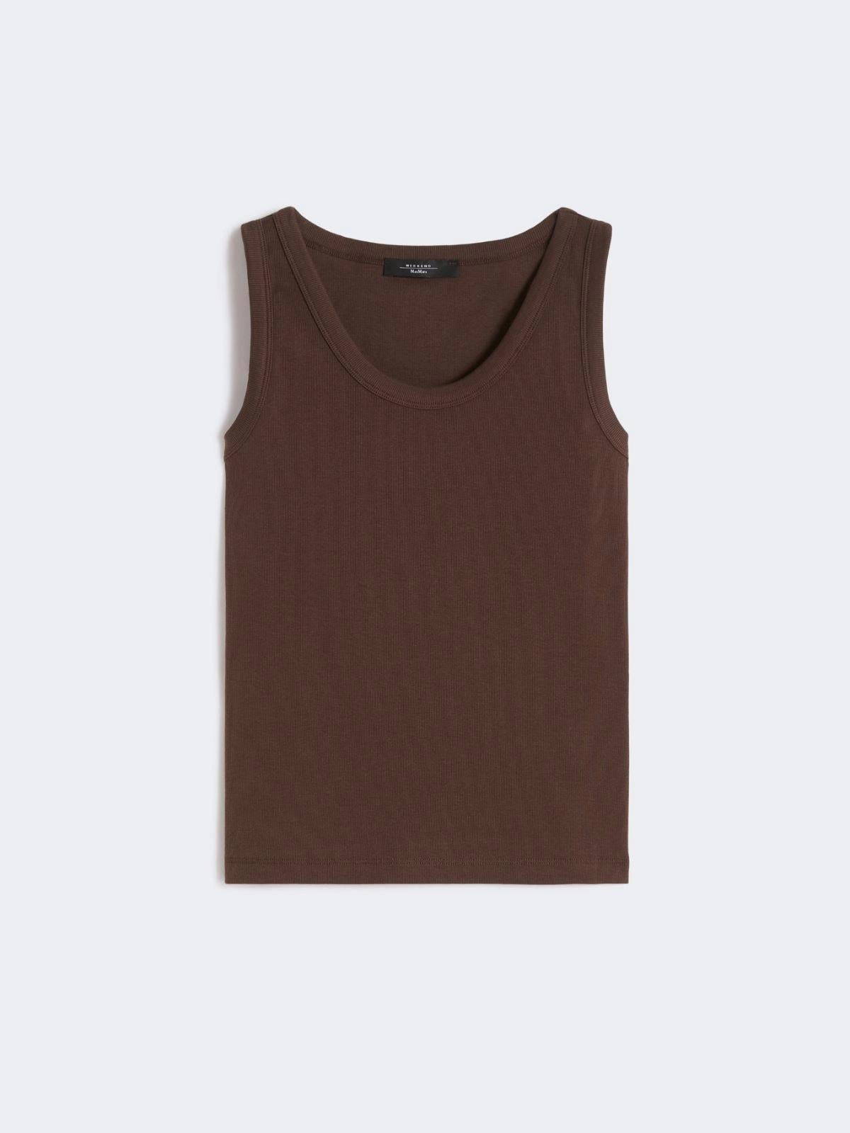 Top in cotone stretch - CIOCCOLATO<BR/> WKDMULTIC 003 WEEKEND