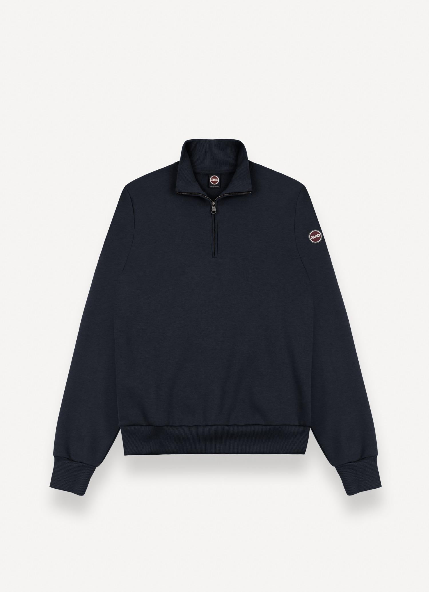 Felpa uomo in misto cotone mezza zip