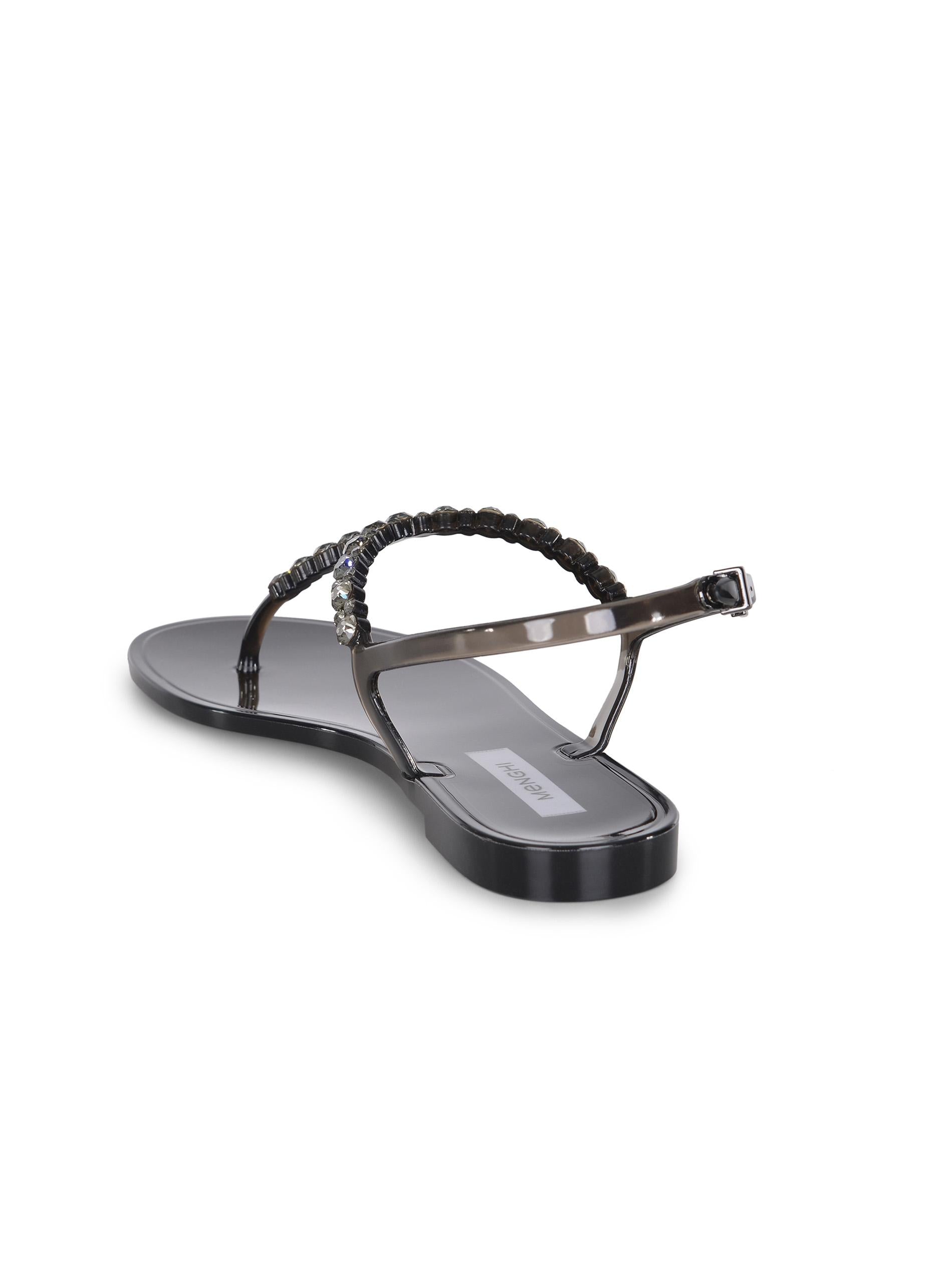 Sandalo donna in gomma con strass 102/SW BLACKGEL MENGHI