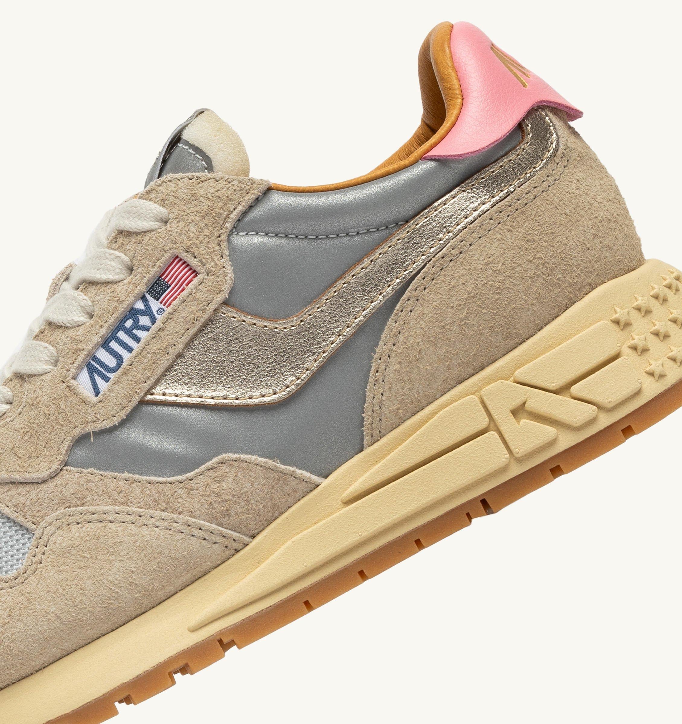 SNEAKERS REELWIND LOW IN NYLON E SUEDE COLORE SILVER PLATINUM REFLECTIVE