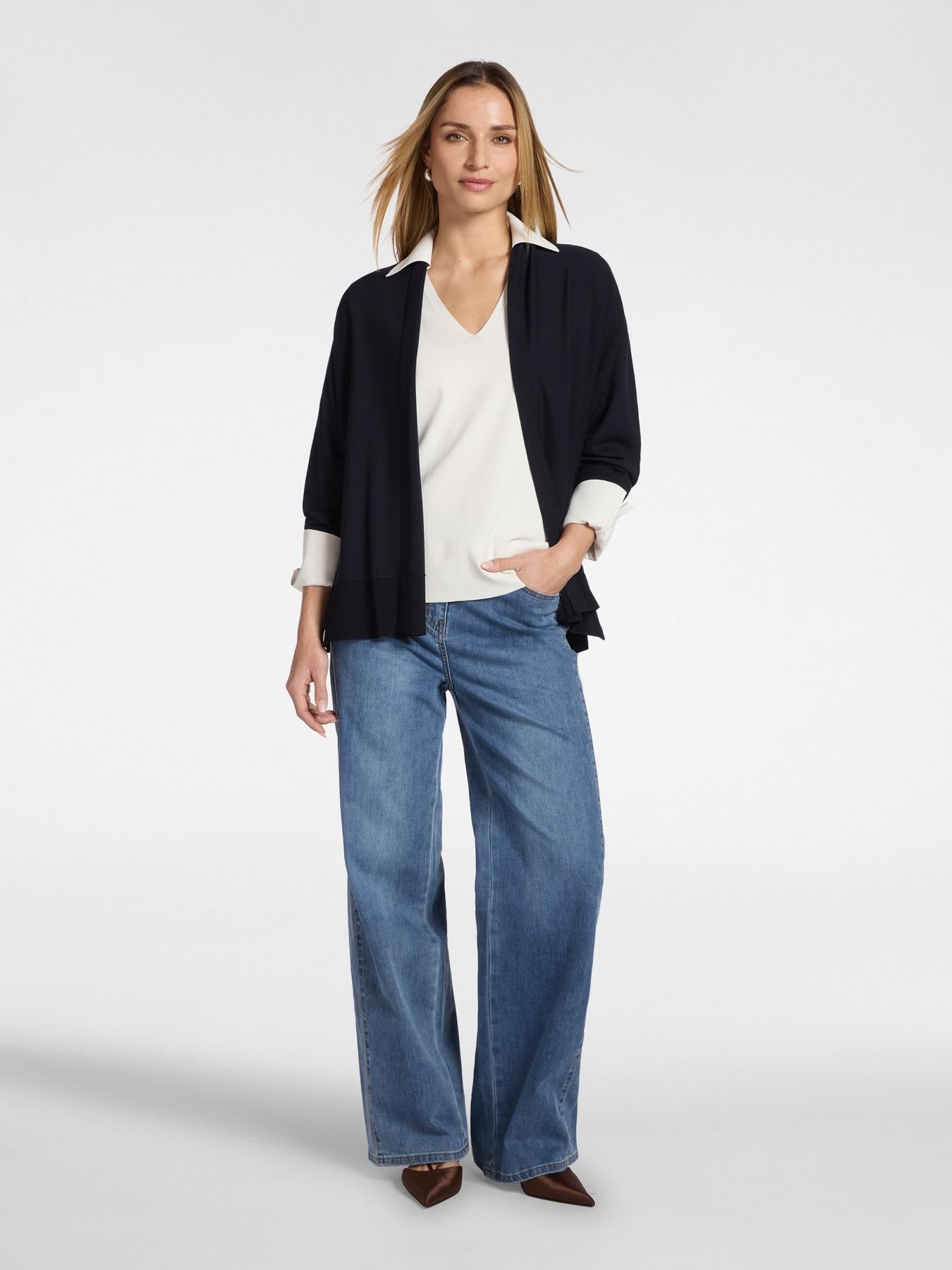 Cardigan aperto davanti misto viscosa<BR/> M568E001954N 34 ELENA MIRO