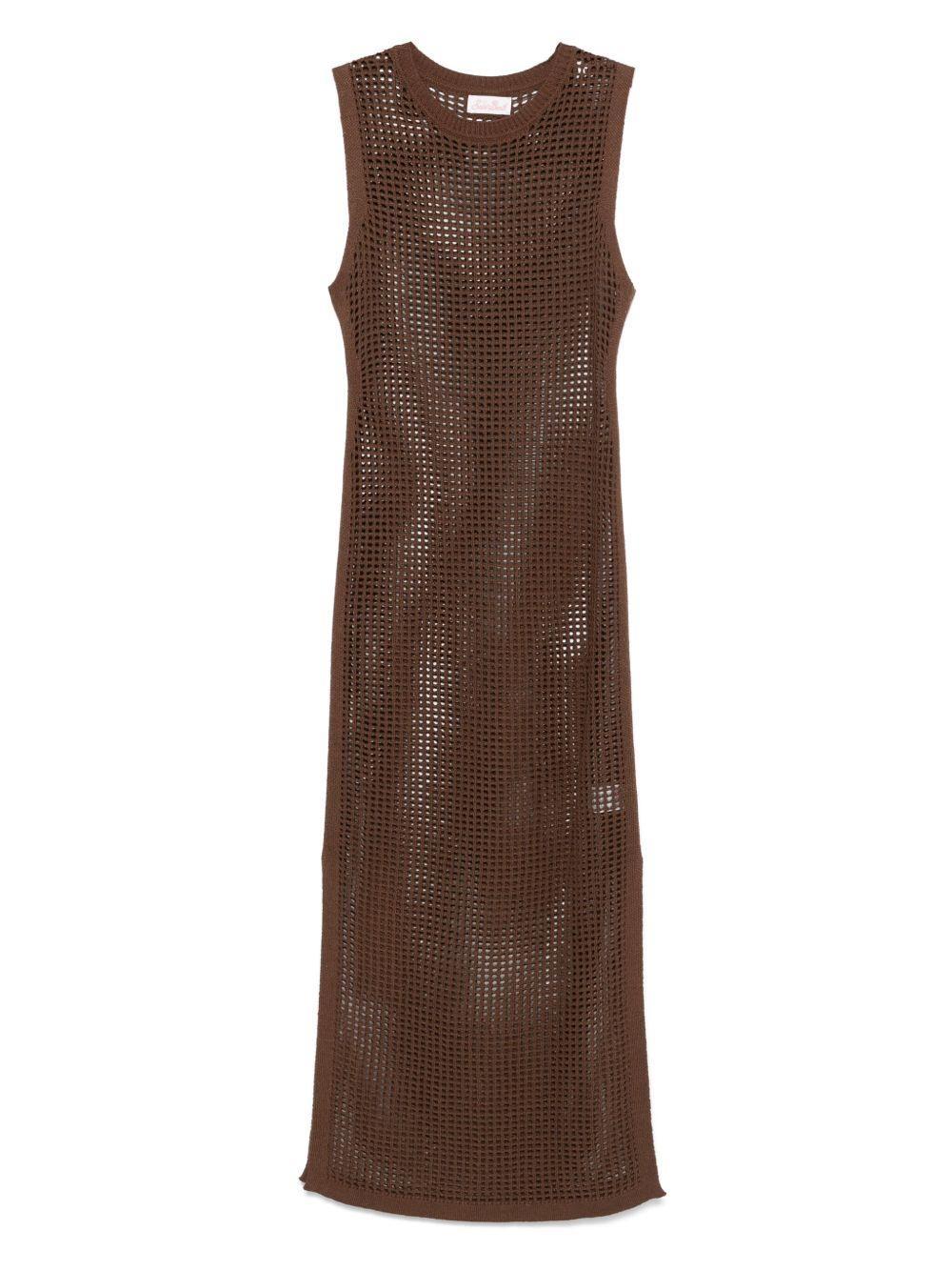 Abito midi in maglia traforata senza maniche EIE0001 09459L MC2 SAINT BARTH