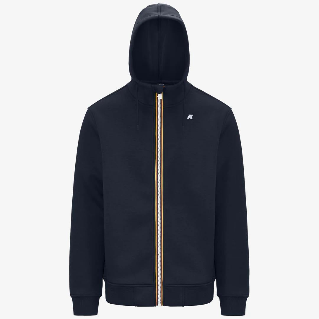 RAINER SPACER<BR/>BLUE DEPTH<BR/>Giacca Fleece Calda Uomo Blu con Cappuccio Regolabile K2141DW K89 K-WAY