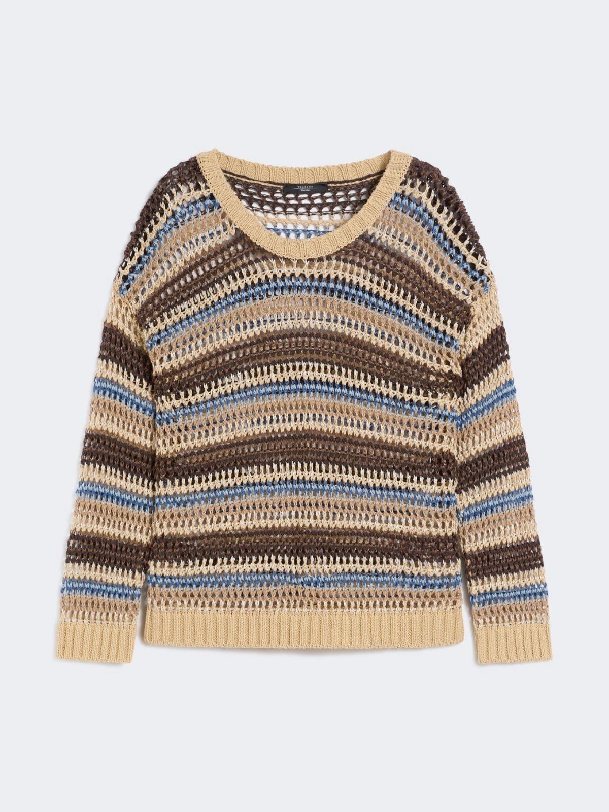 Maglia a rete in filato di lino e cotone - MARRONE<BR/> WKDONIRICA 004 WEEKEND
