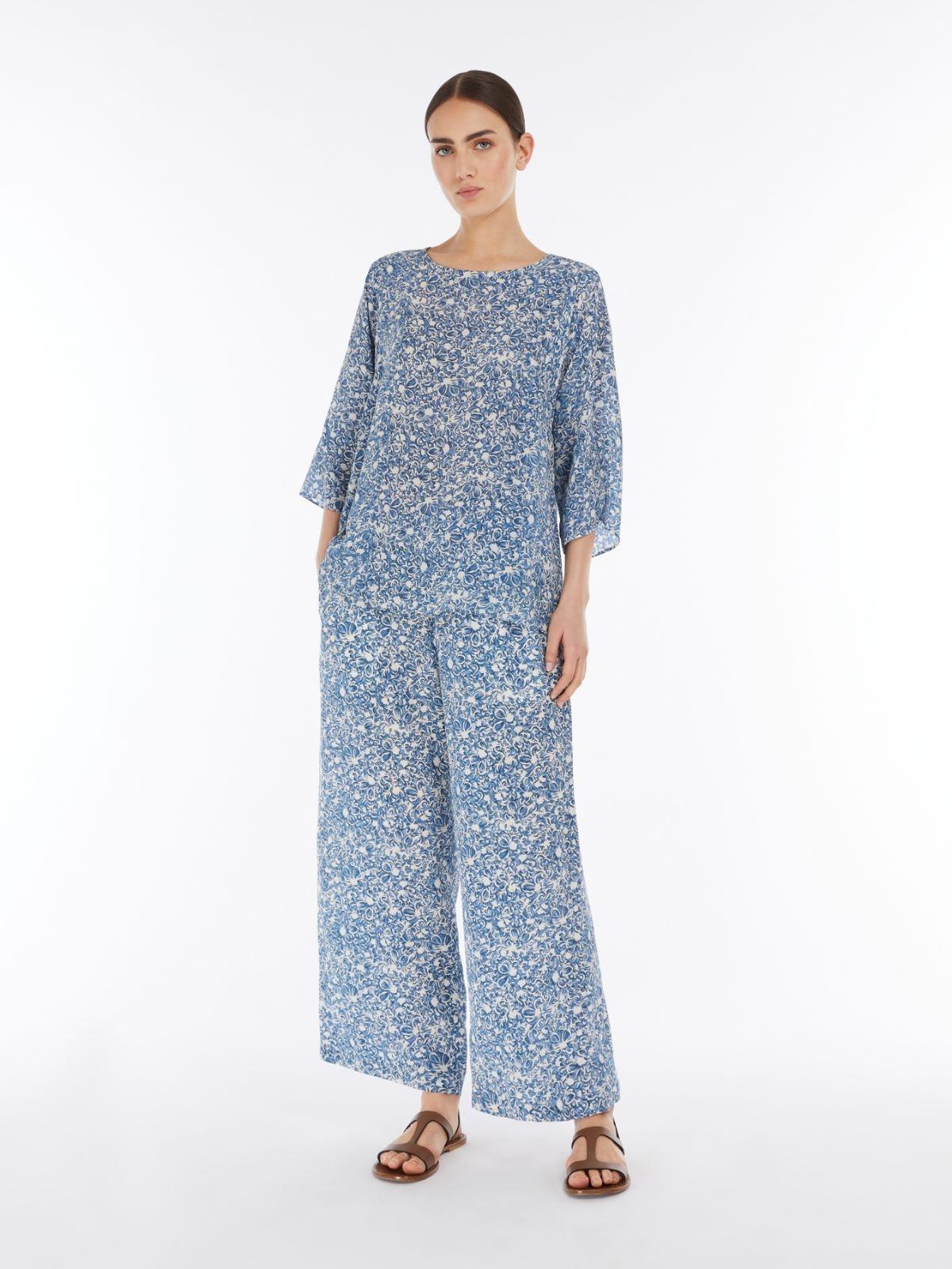 Blusa in twill di seta fantasia GINNICO 002 WEEKEND