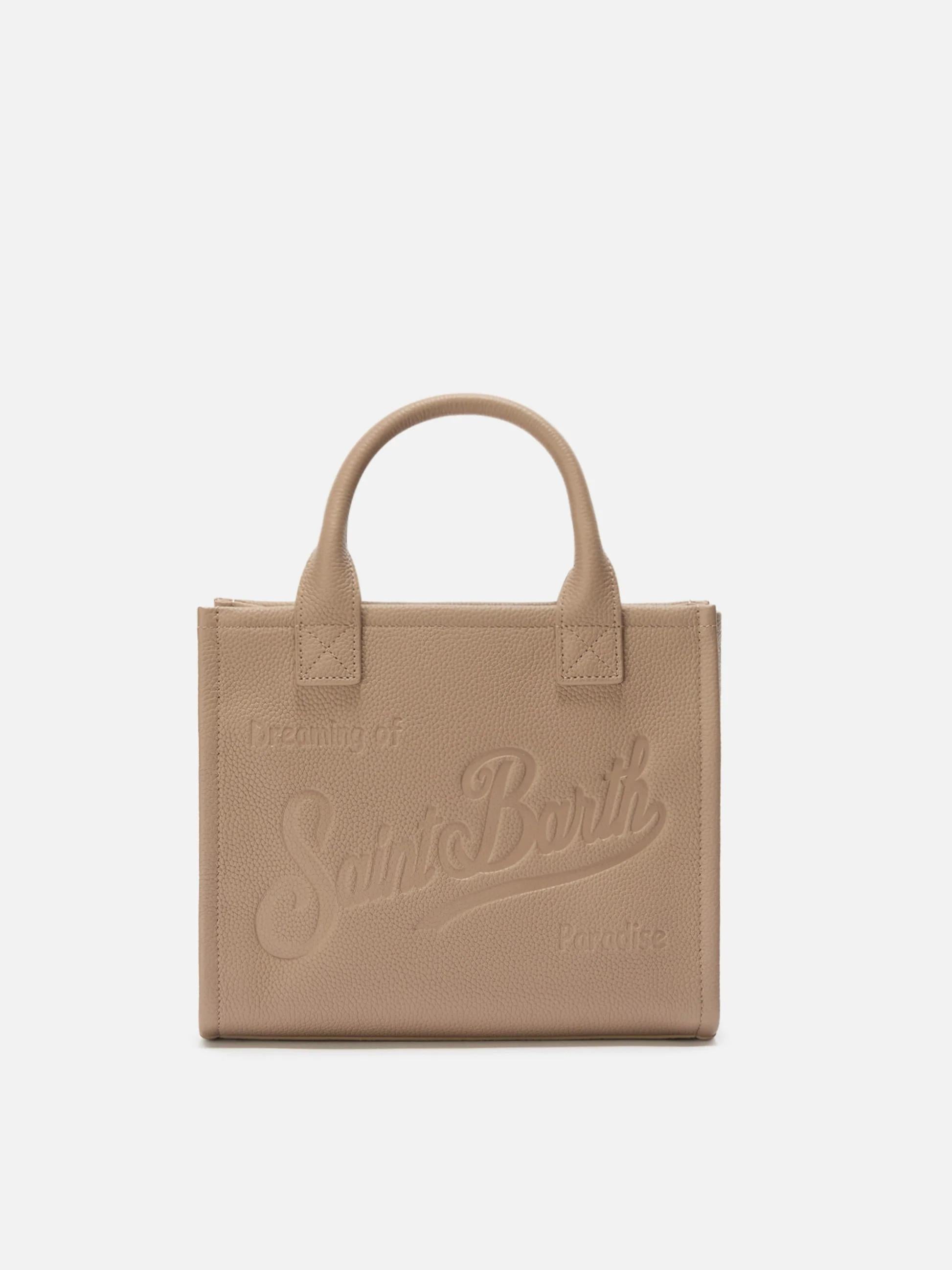 Borsa a spalla Vanity Bag Midi in pelle martellata nocciola<BR/> VANMD001 00531I MC2 SAINT BARTH