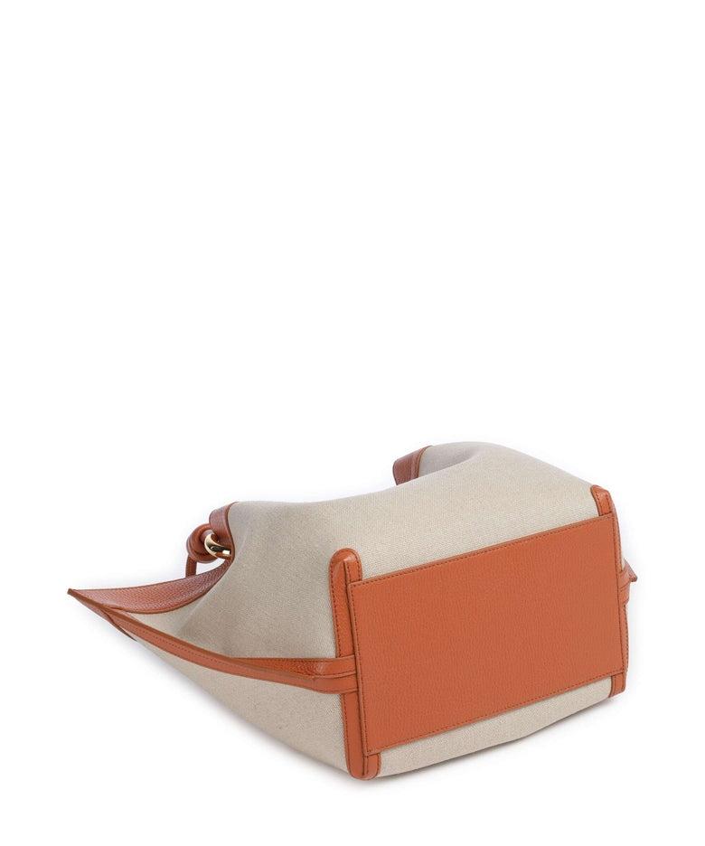 Finn Canvas Borsa hobo tela, pelle di vacchetta grana natural/crab<BR/><BR/> E1U06110201 822 COCCINELLE