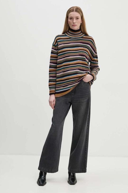 Maglia donna misto lana a righe