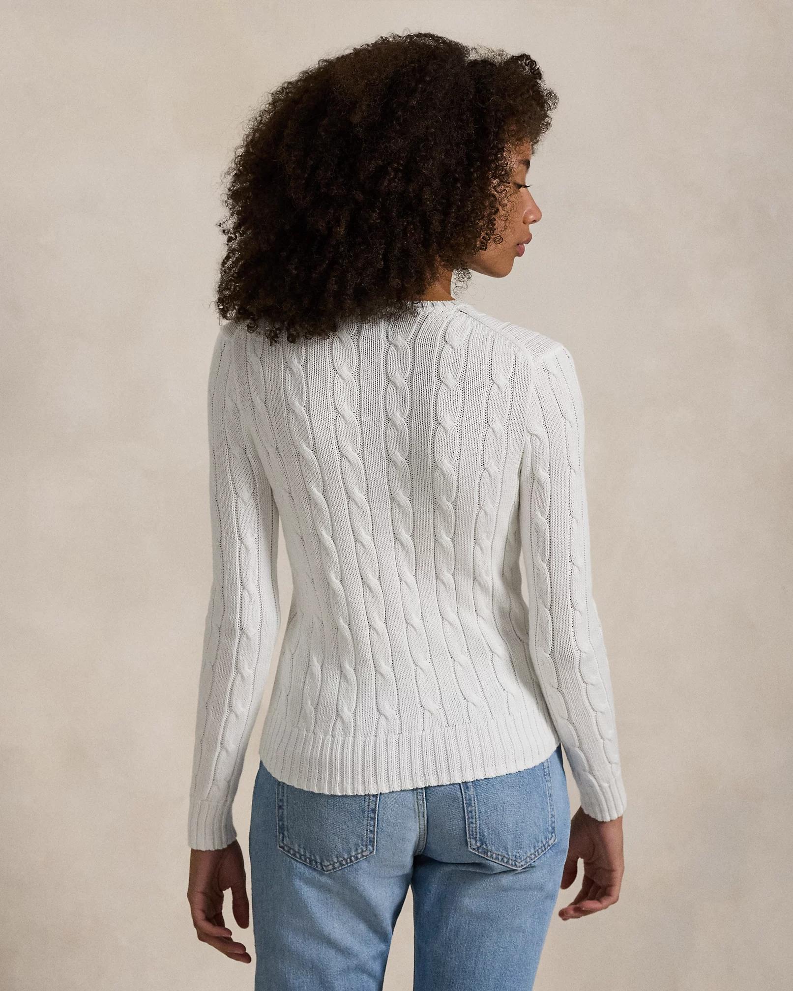 Maglia a girocollo in cotone a trecce