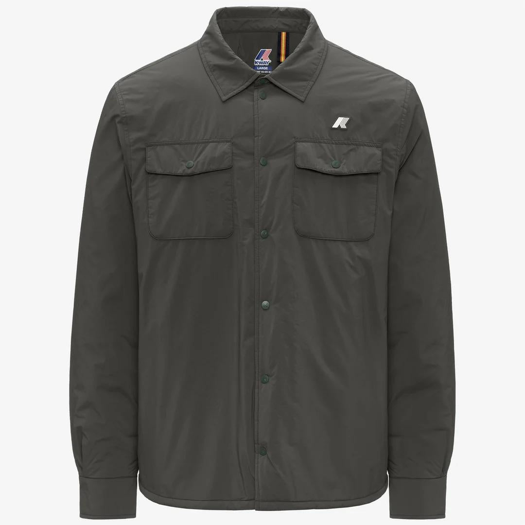UMBERT PLAIN WARM<BR/>GREEN BLACKISH<BR/>Giacca corta da uomo verde scuro per la primavera e l'autunno K2136JW WMR K-WAY