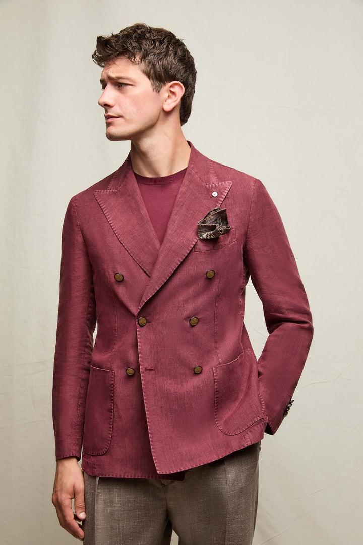Giacca TOM tinto capo in lino borgogna<BR/> 2806 65165/1 LUBIAM