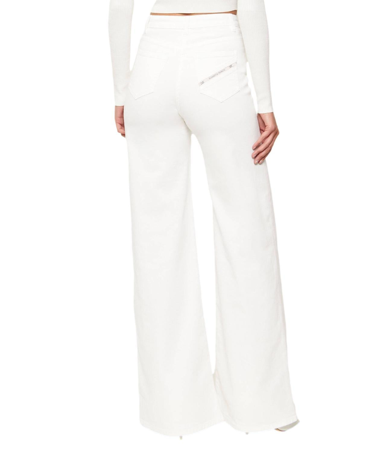 Jeans a palazzo con dettaglio logo PJ23N61E2 360 ELISABETTA FRANCHI