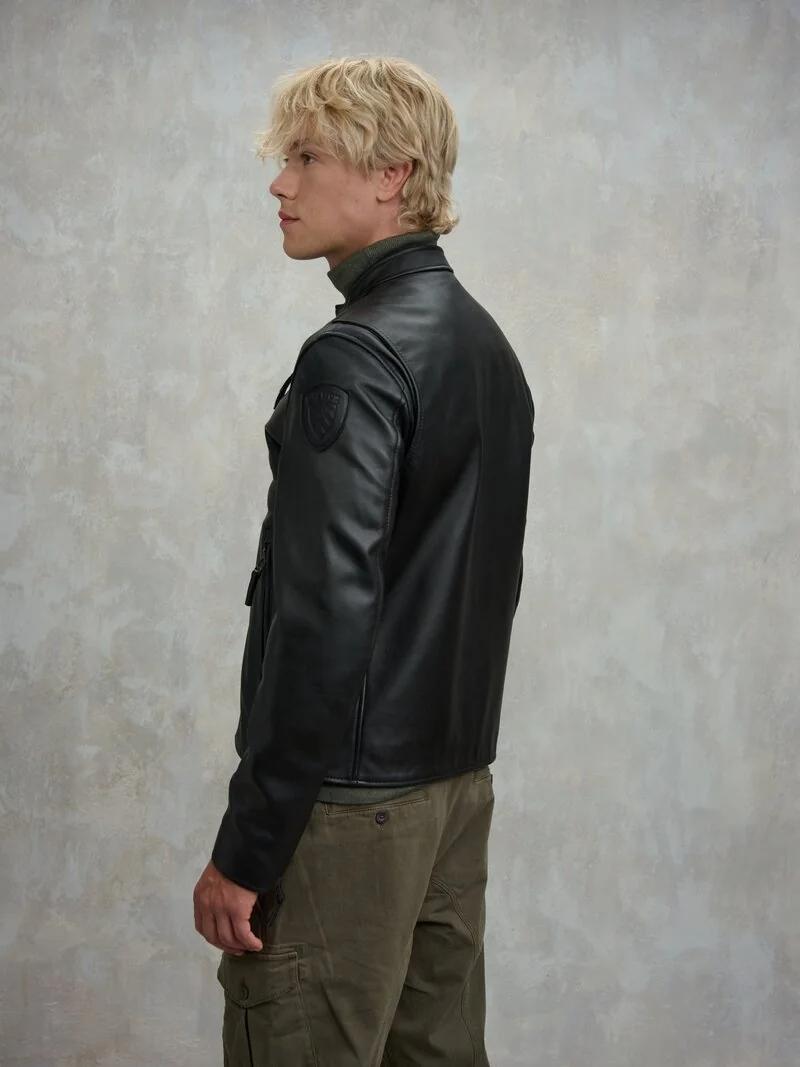 GIUBBETTO IN PELLE FODERATO RIPLEY<BR/> BLUL02318 7340/999 BLAUER