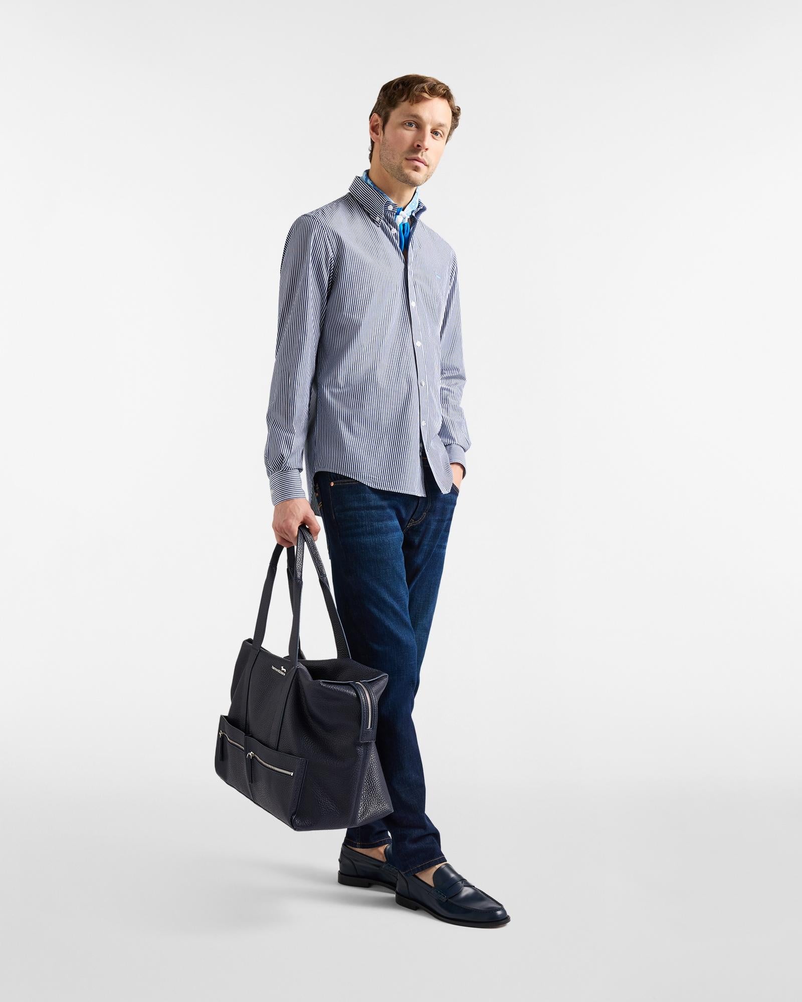 Camicia a righe regular fit<BR/> CRQ074013436B 802 HARMONT & BLAINE