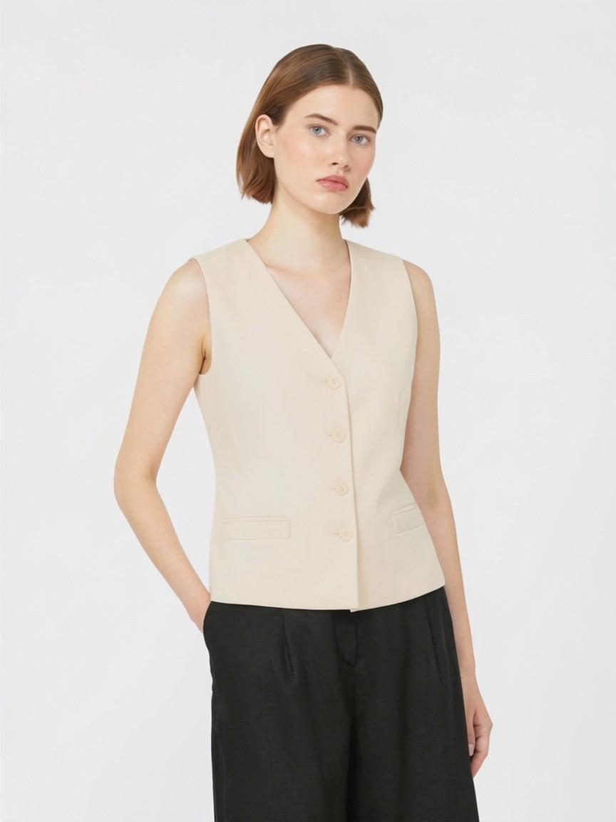 Gilet in tela di lino MSTCARNET 007 MAX MARA STUDIO