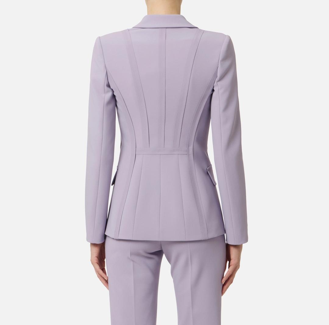 Giacca in doppio crêpe stretch con motivi a taglio vivo GI21661E2 EV7 ELISABETTA FRANCHI