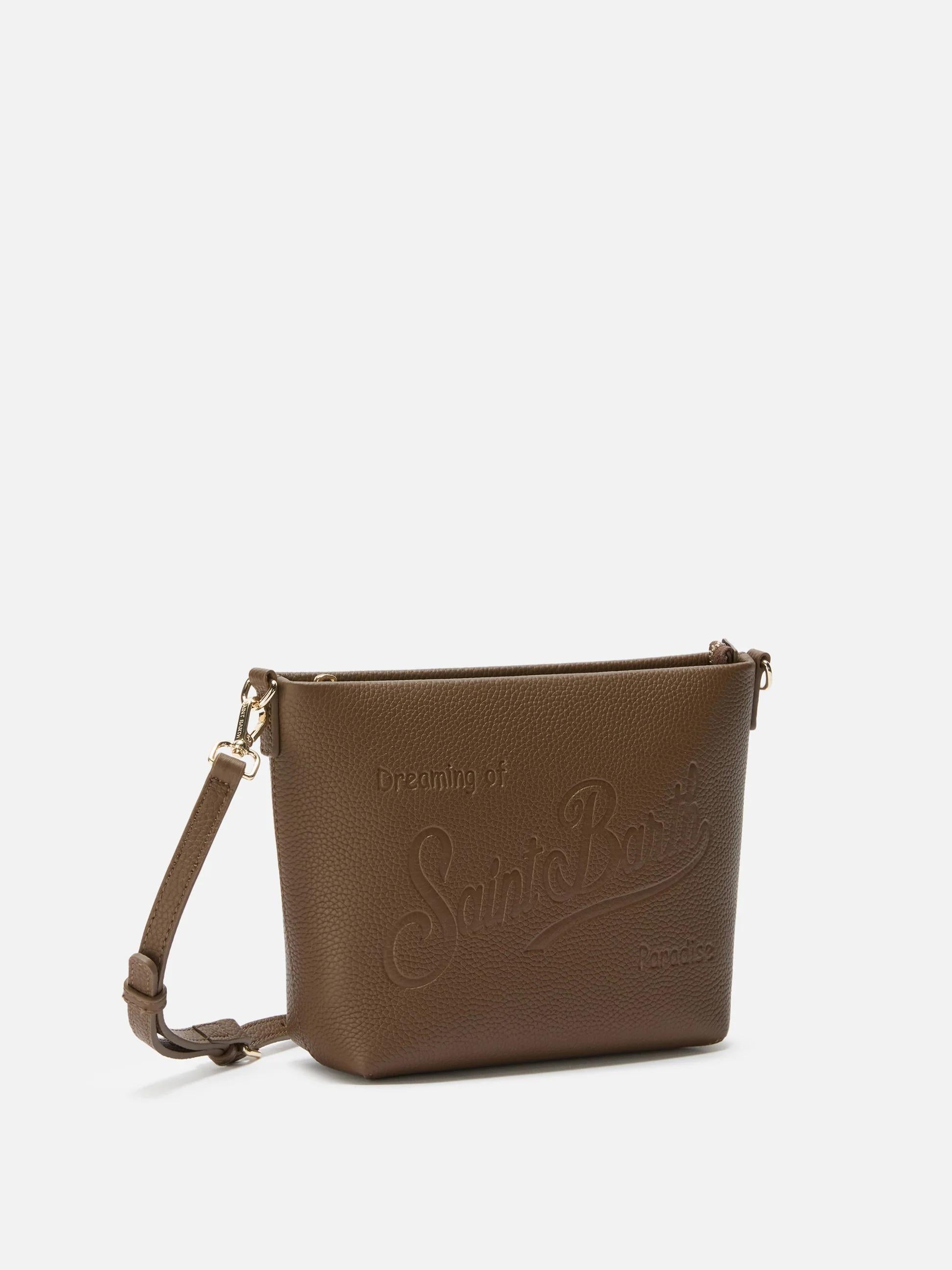 Borsa a spalla Aline Bag in pelle martellata marrone<BR/> ALI0034 00776I MC2 SAINT BARTH
