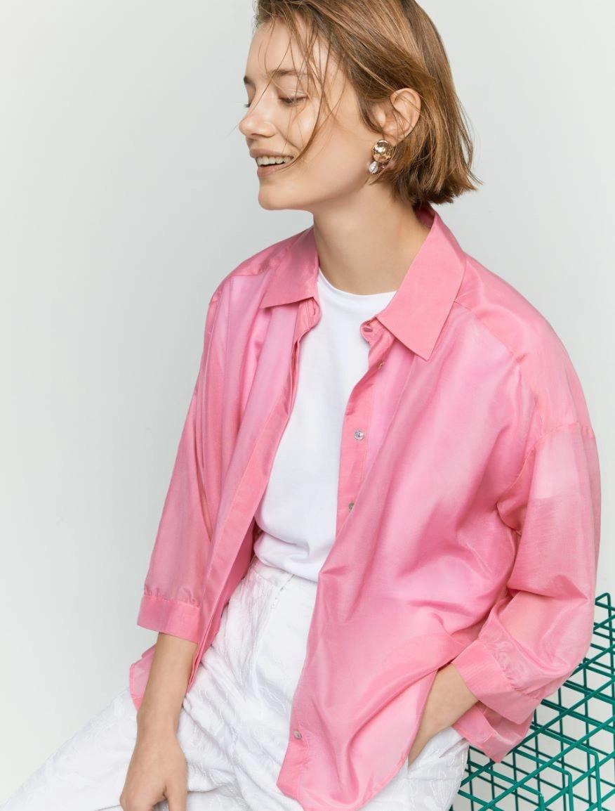 Camicia in misto seta