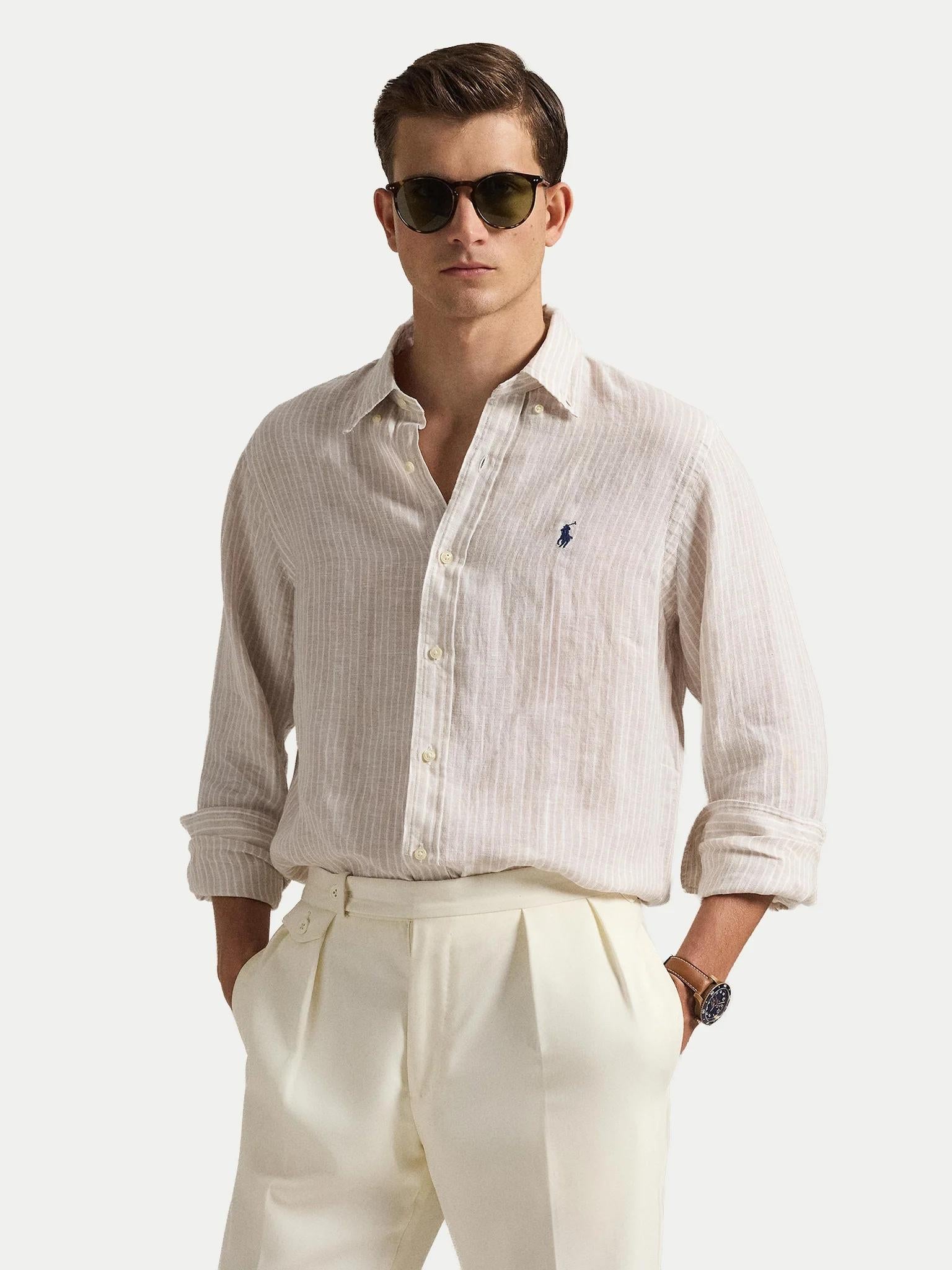 Camicia uomo in puro lino 710B15594 006 RALPH LAUREN