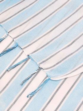 Telo mare Foutas Lighta righe azzurre e bianche con logo ricamato<BR/> FOUL002 00938L MC2 SAINT BARTH