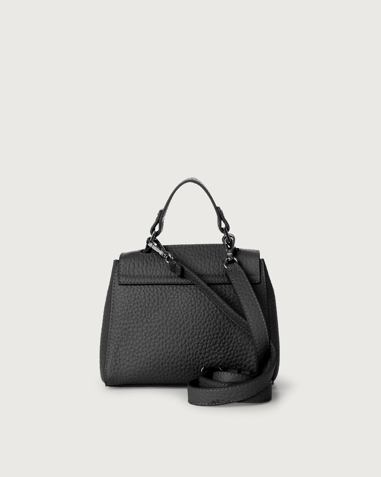 Borsa Sveva Soft Mini a mano in pelle con tracolla<BR/> B02019SOF NERO ORCIANI