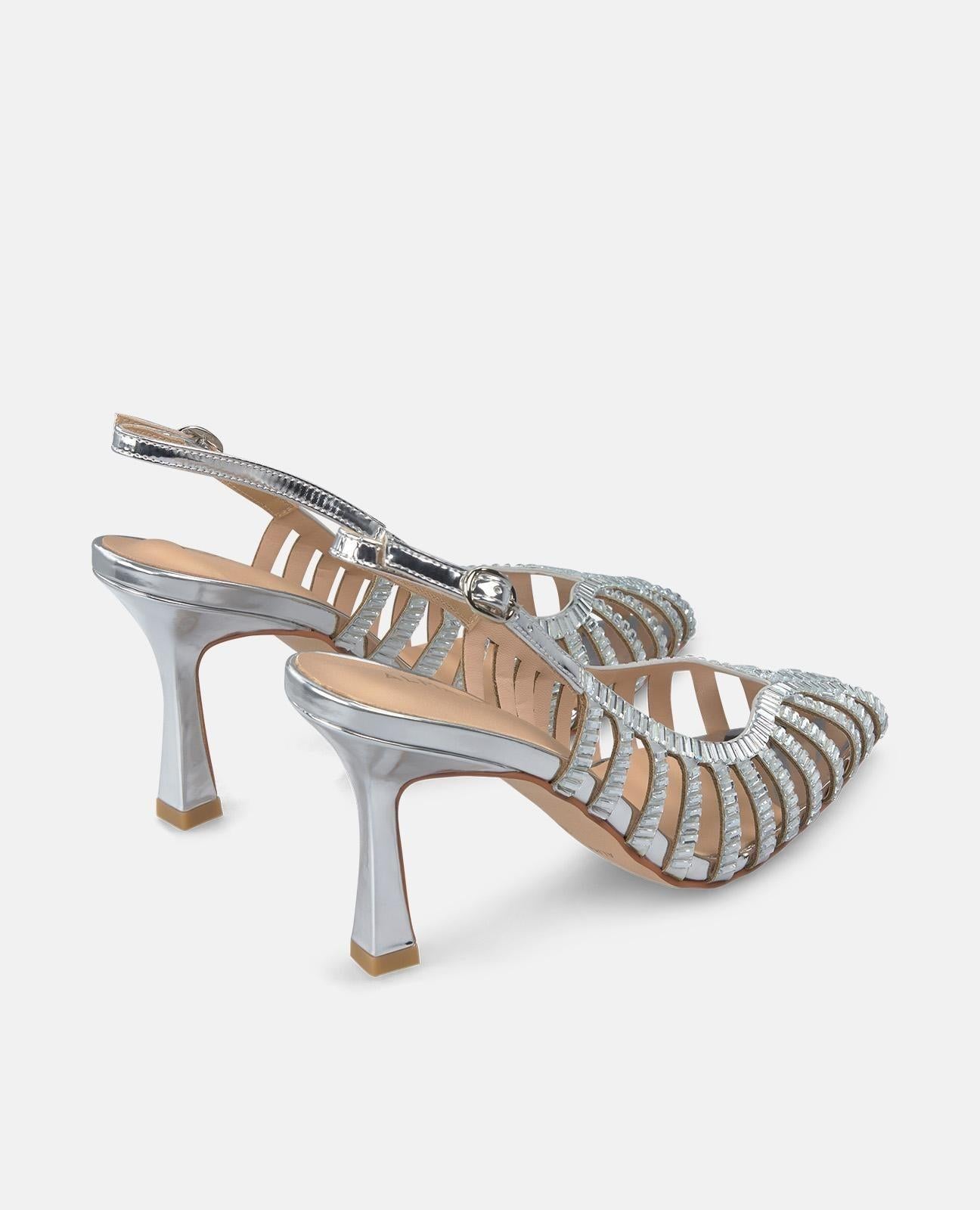 SCARPA CON TACCO EFFETTO CRISTALLO