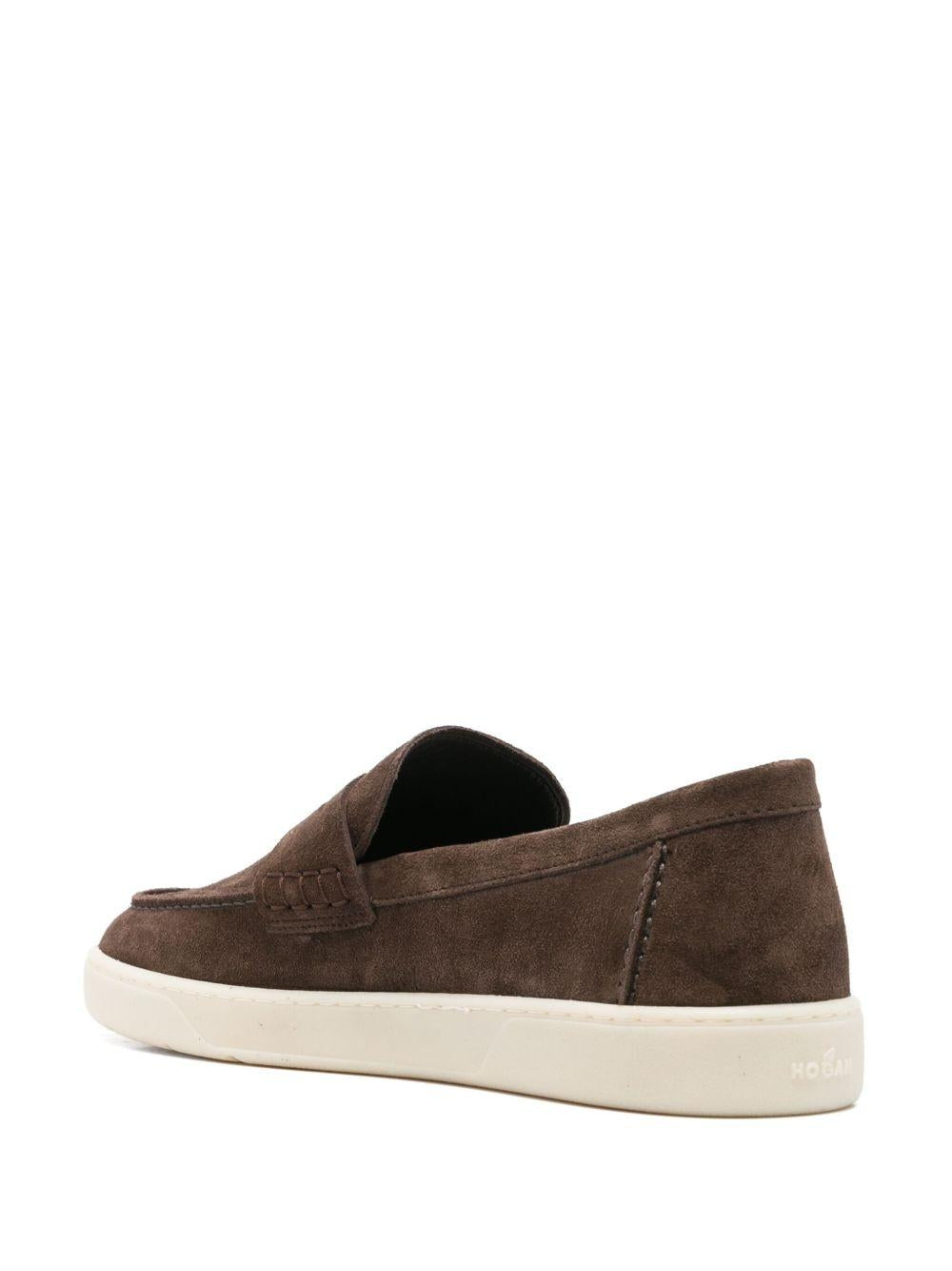 Mocassino marrone in camoscio<BR/> HXM6470FS00BTM S610 HOGAN