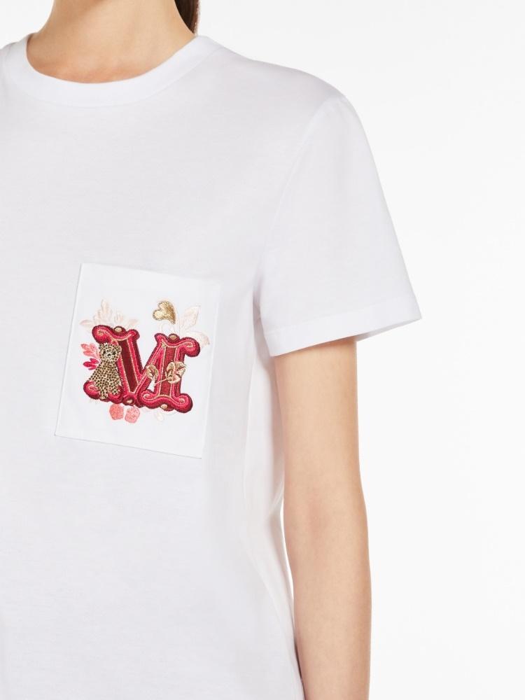 T-shirt donna in jersey con taschino ricamato NUNZIO 004 MAX MARA
