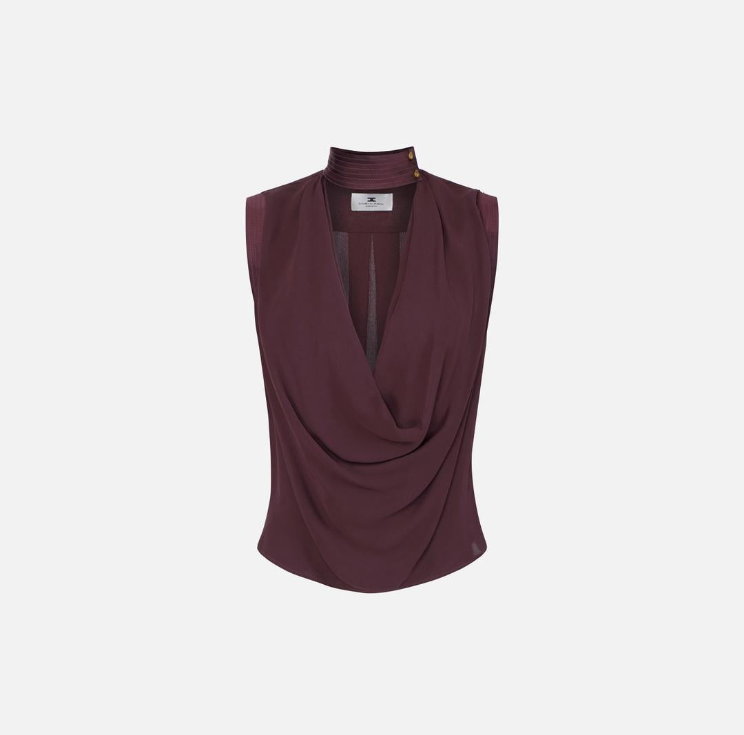 Top in georgette di viscosa CA13461E2 644 ELISABETTA FRANCHI