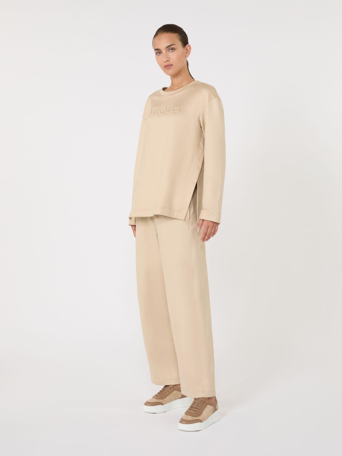 Felpa in misto seta con logo BERMA 001 MAX MARA