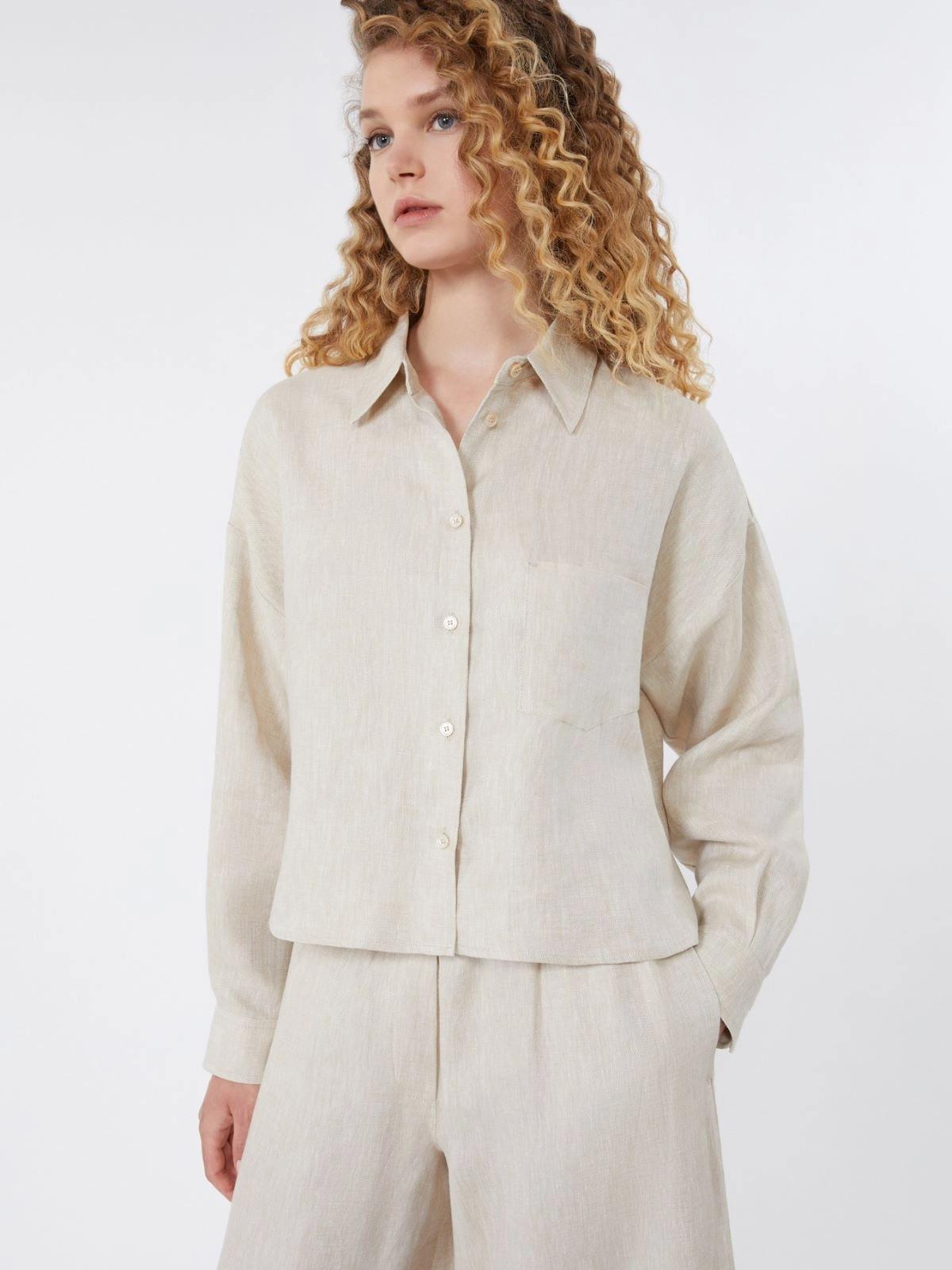 Giacca in canvas di lino - Ecru<BR/> WKDCAPO 023 WEEKEND