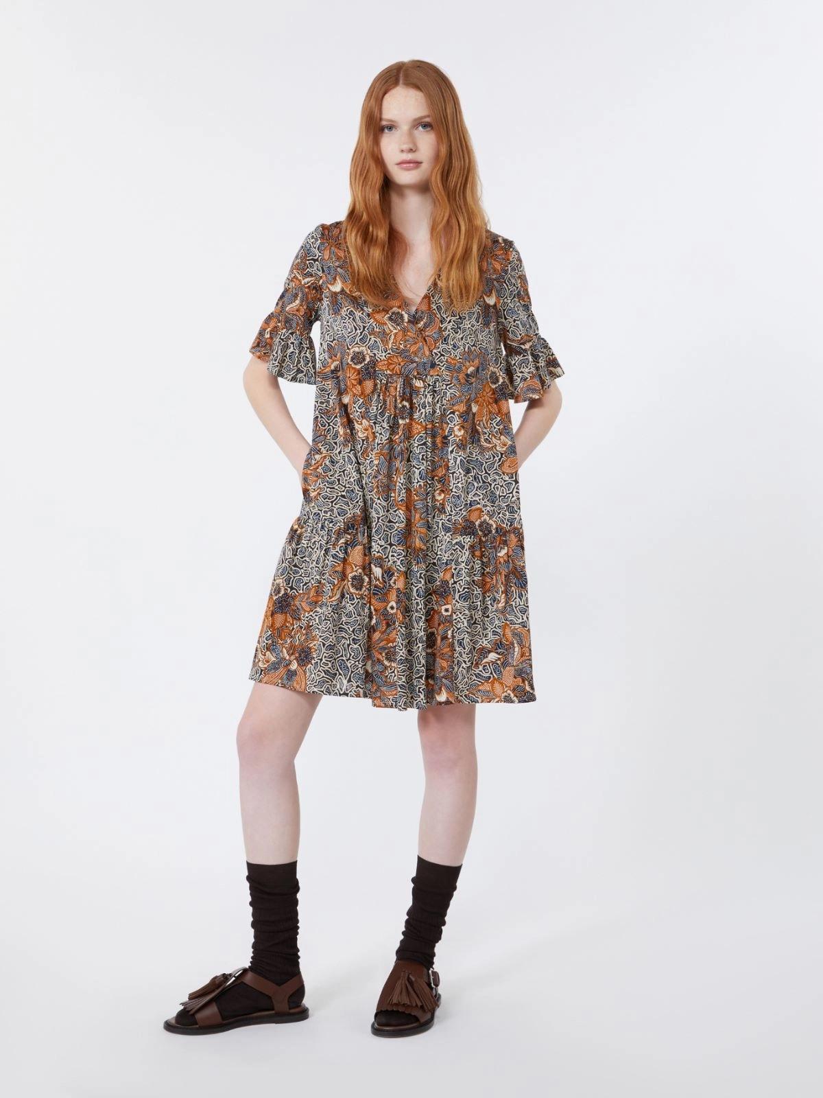 Abito in jersey di cotone stampato - BLU<BR/> WKDFUOCO 009 WEEKEND