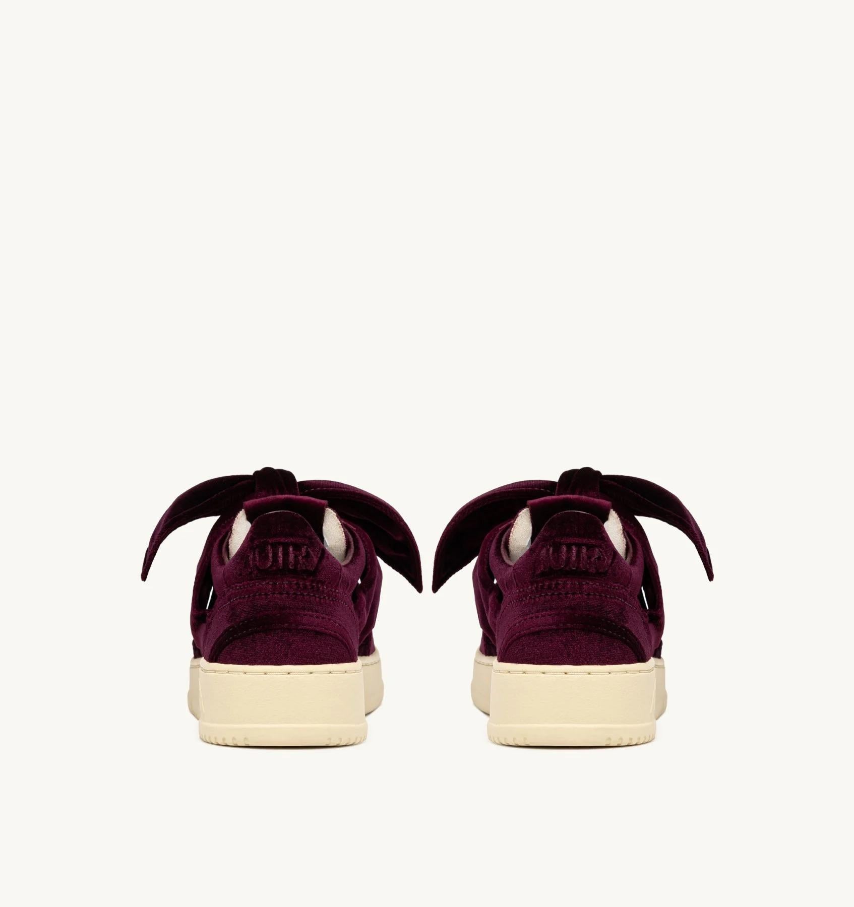 SNEAKERS MEDALIST LOW 'VELVET' BOW BURGUNDY<BR/> AULW VF01 AUTRY ACTION SHOES