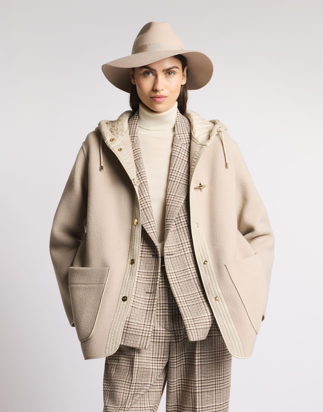 Caban Bimateriale in Lana e Cashmere NAW13513180ZYC C205 FAY