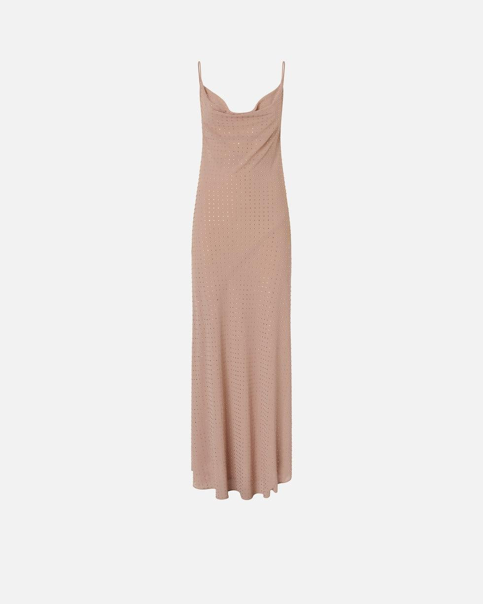 Abito slipdress lungo con strass<BR/> 106299A32X Q24 PINKO