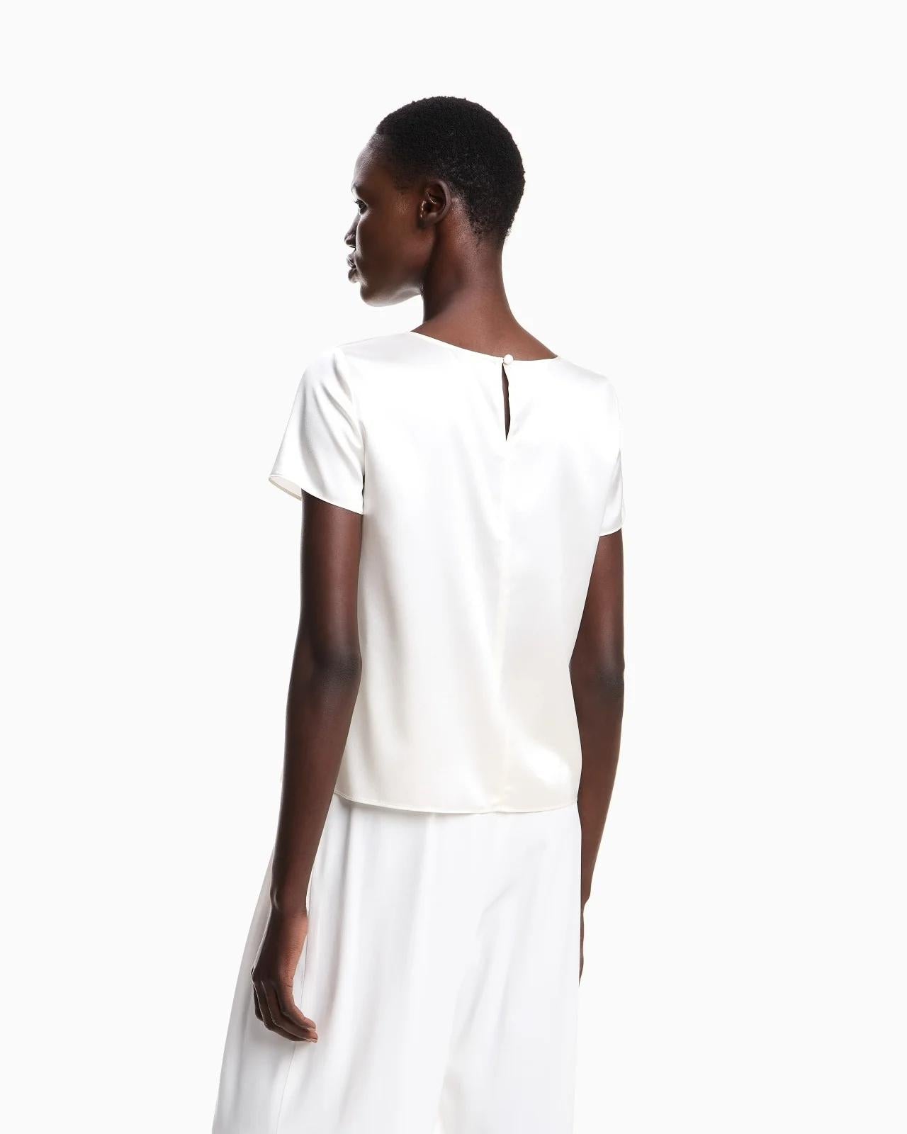 Blusa in raso di seta 8N2K152NXXZ 101 ARMANI