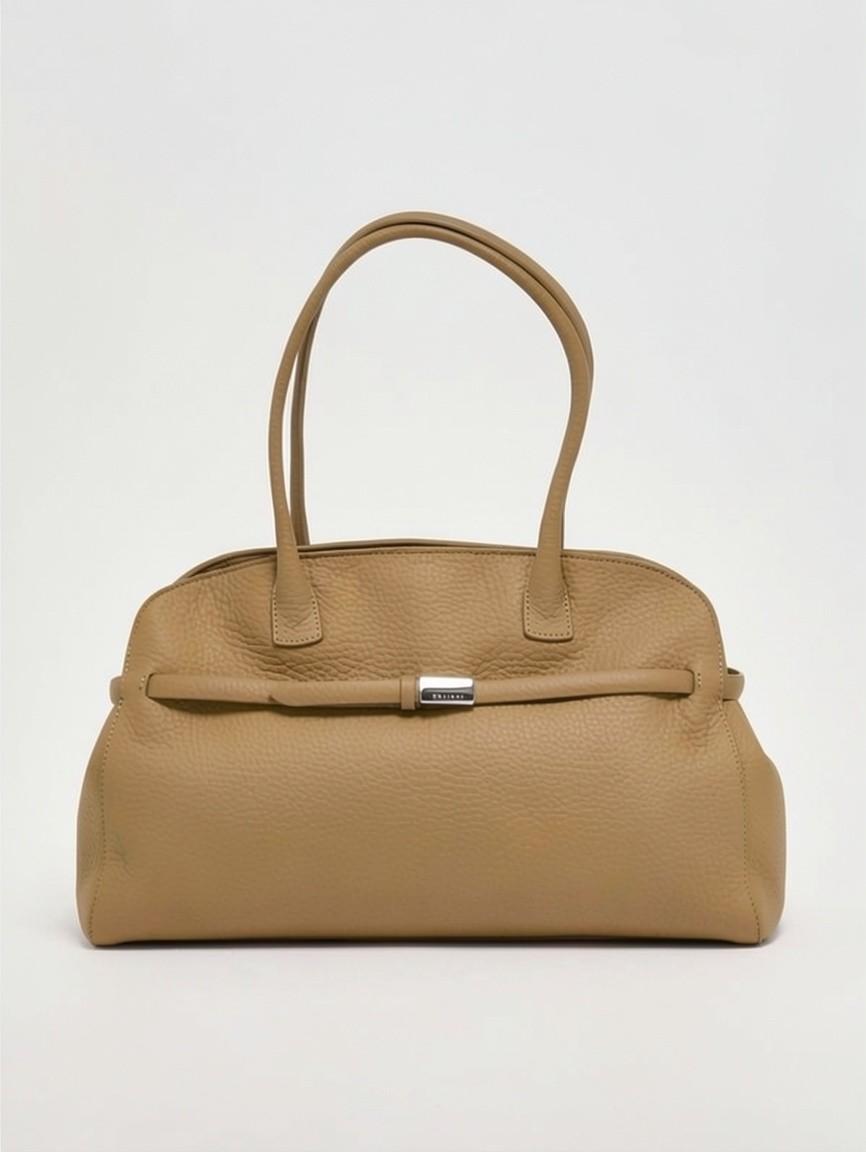 Borsa Aura Soft Large a spalla in pelle martellata con tracolla B02201SOF BISCOTTO ORCIANI