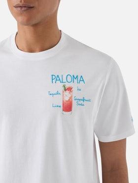 T-shirt Portofino bianca con ricamo Paloma<BR/> POT0001 00323L MC2 SAINT BARTH