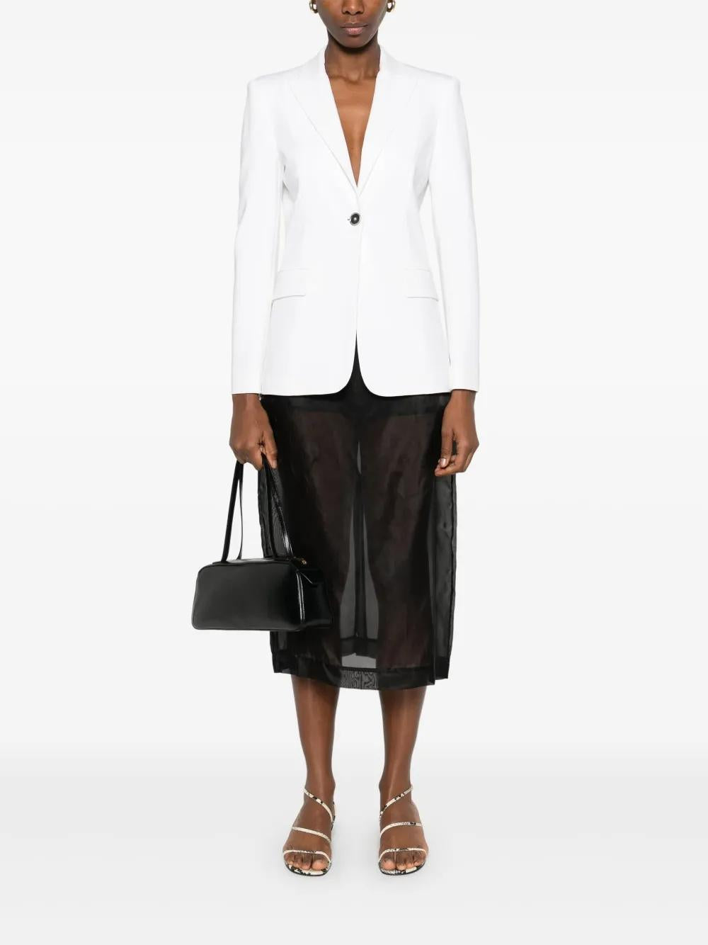 Blazer donna monopetto in viscosa effetto scuba