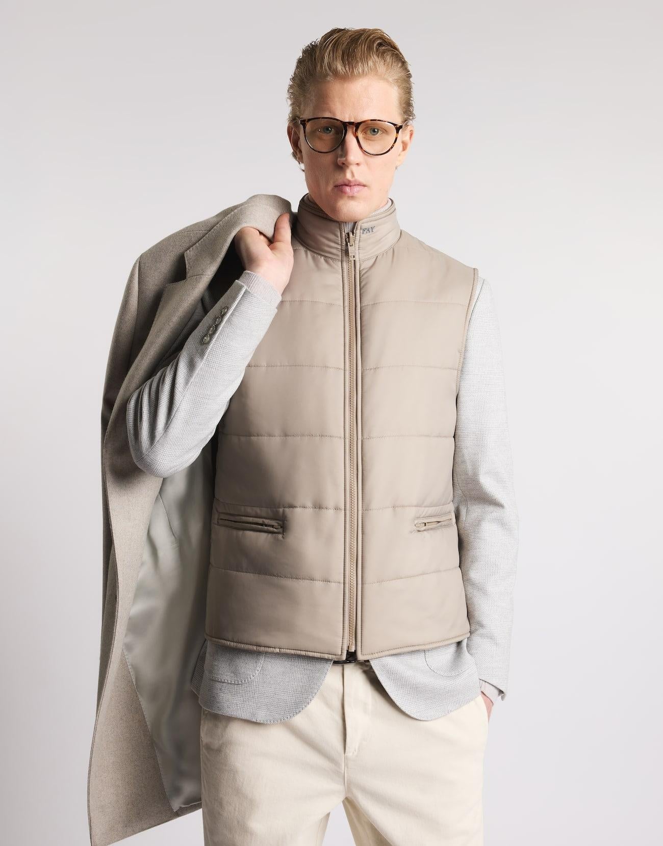 Double Coat in Panno di Lana e Cashmere<BR/> NAM53511390GAH C205 FAY