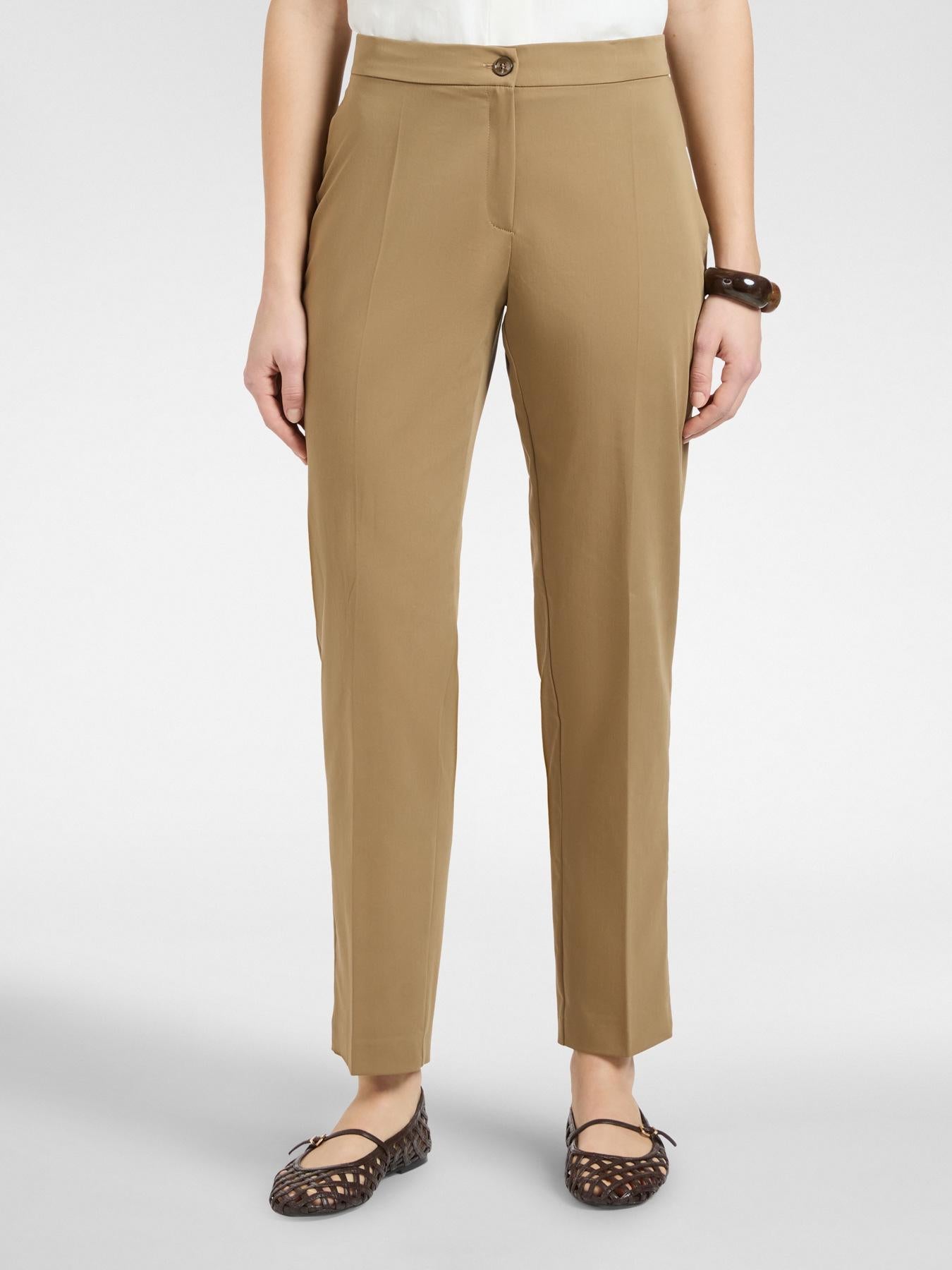 Pantaloni dritti in raso stretch<BR/> P010P000498N 22 ELENA MIRO