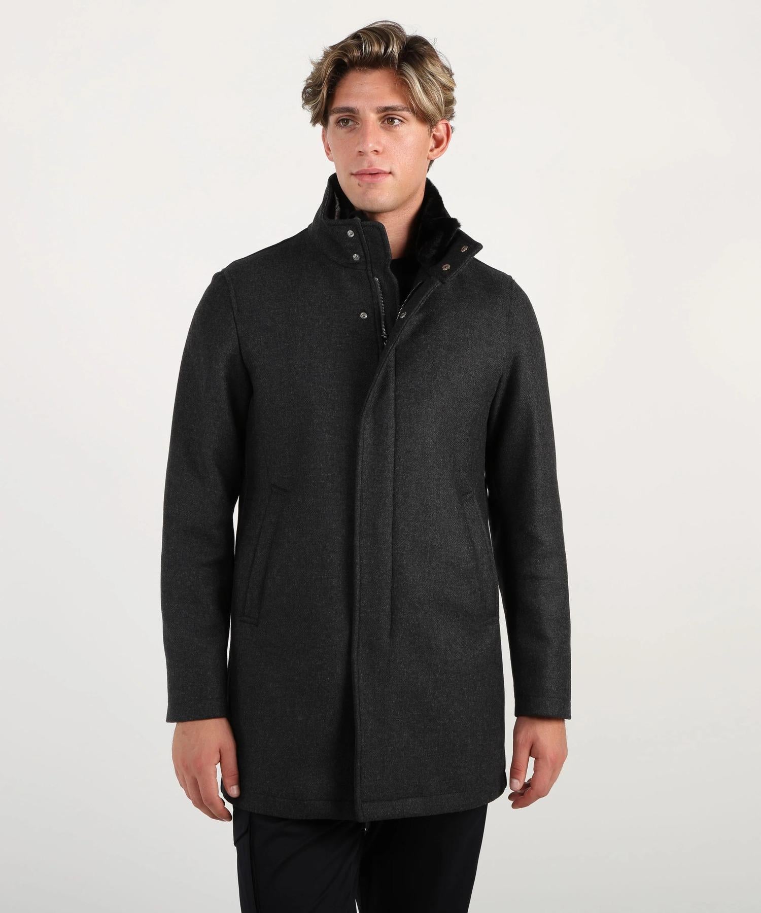 CAPPOTTO IN LANA E PELLICCIA ECOLOGICA CA000214U33432R 9490 HERNO