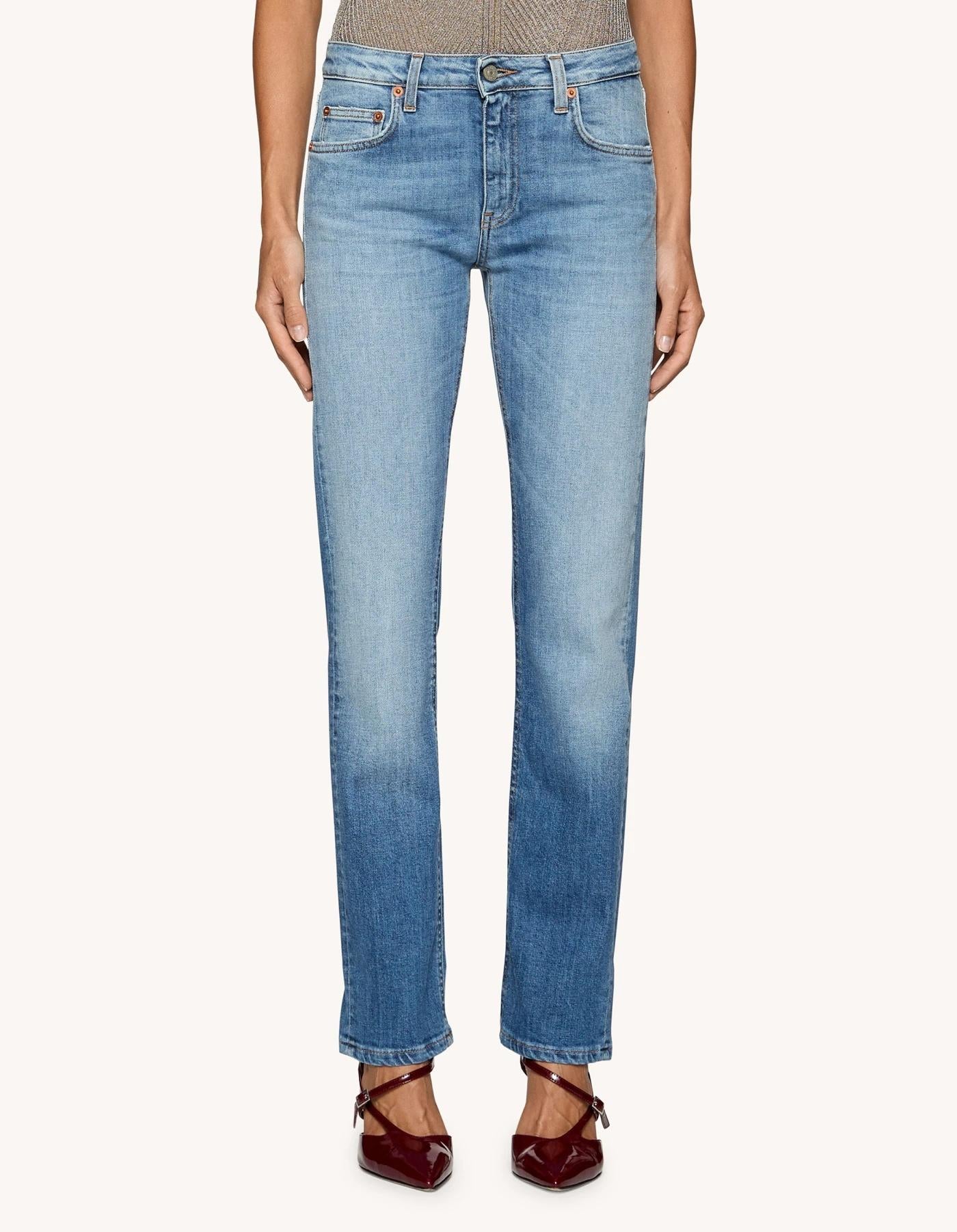 Jeans Coco slim in denim stretch organico<BR/> DP801DSK297DJ09 800 DONDUP