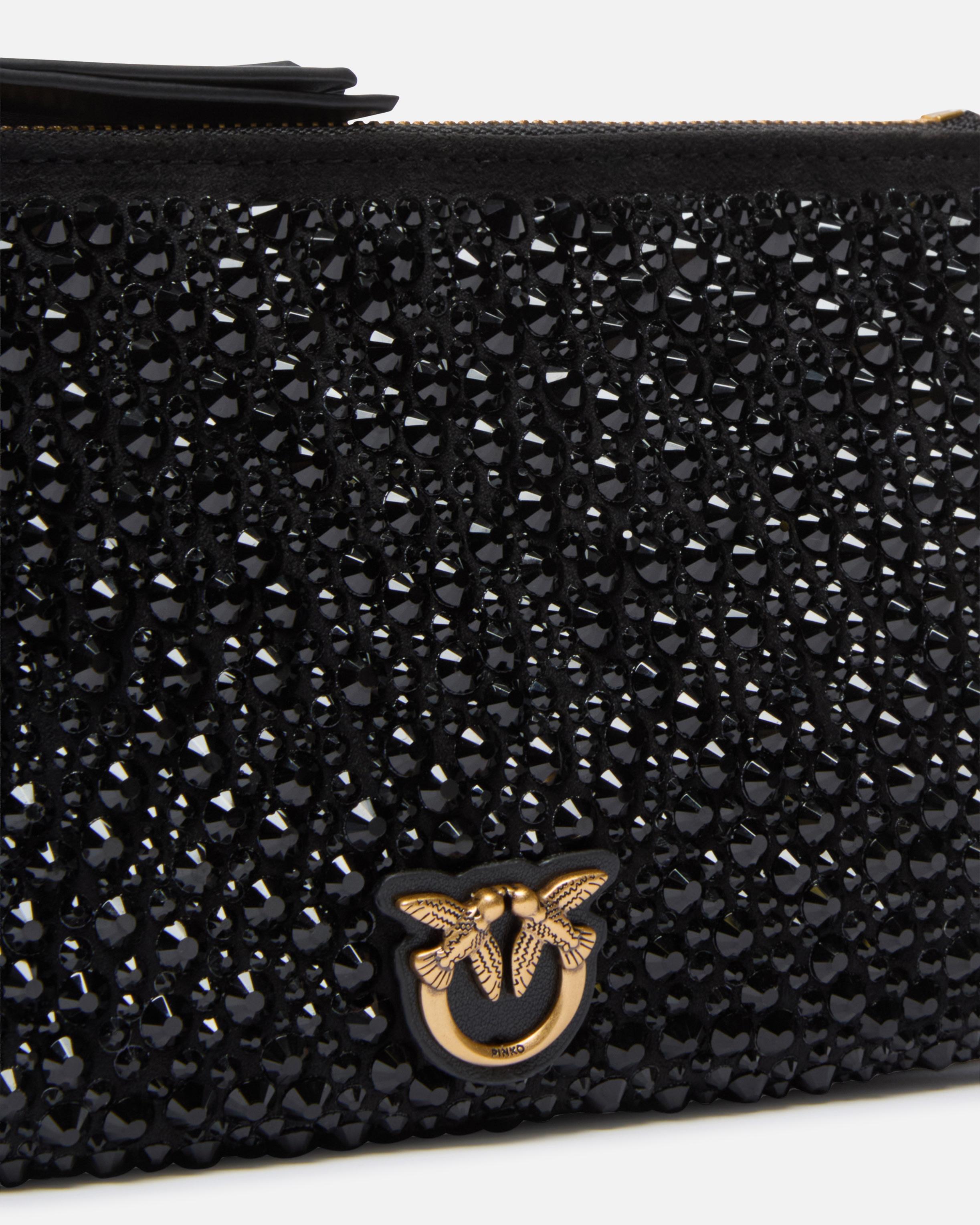 double mini<BR/>Borsa a spalla piccola Mini Double Bag full strass<BR/><BR/> 105359A2WF Z99Q PINKO