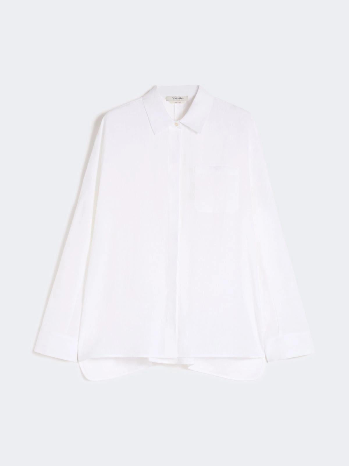 Camicia in tela di lino - Bianco ottico<BR/> SMMGALA 006 S MAX MARA