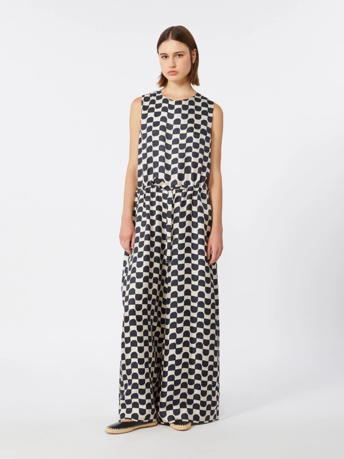 Tuta in seta stampata - Nero<BR/> SMMRONCHI 001 S MAX MARA