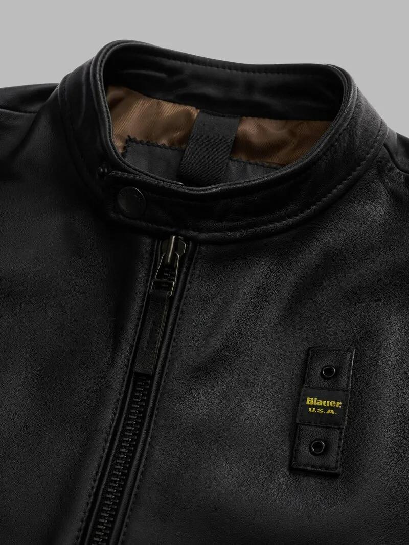 GIUBBETTO IN PELLE FODERATO RIPLEY<BR/> BLUL02318 7340/999 BLAUER