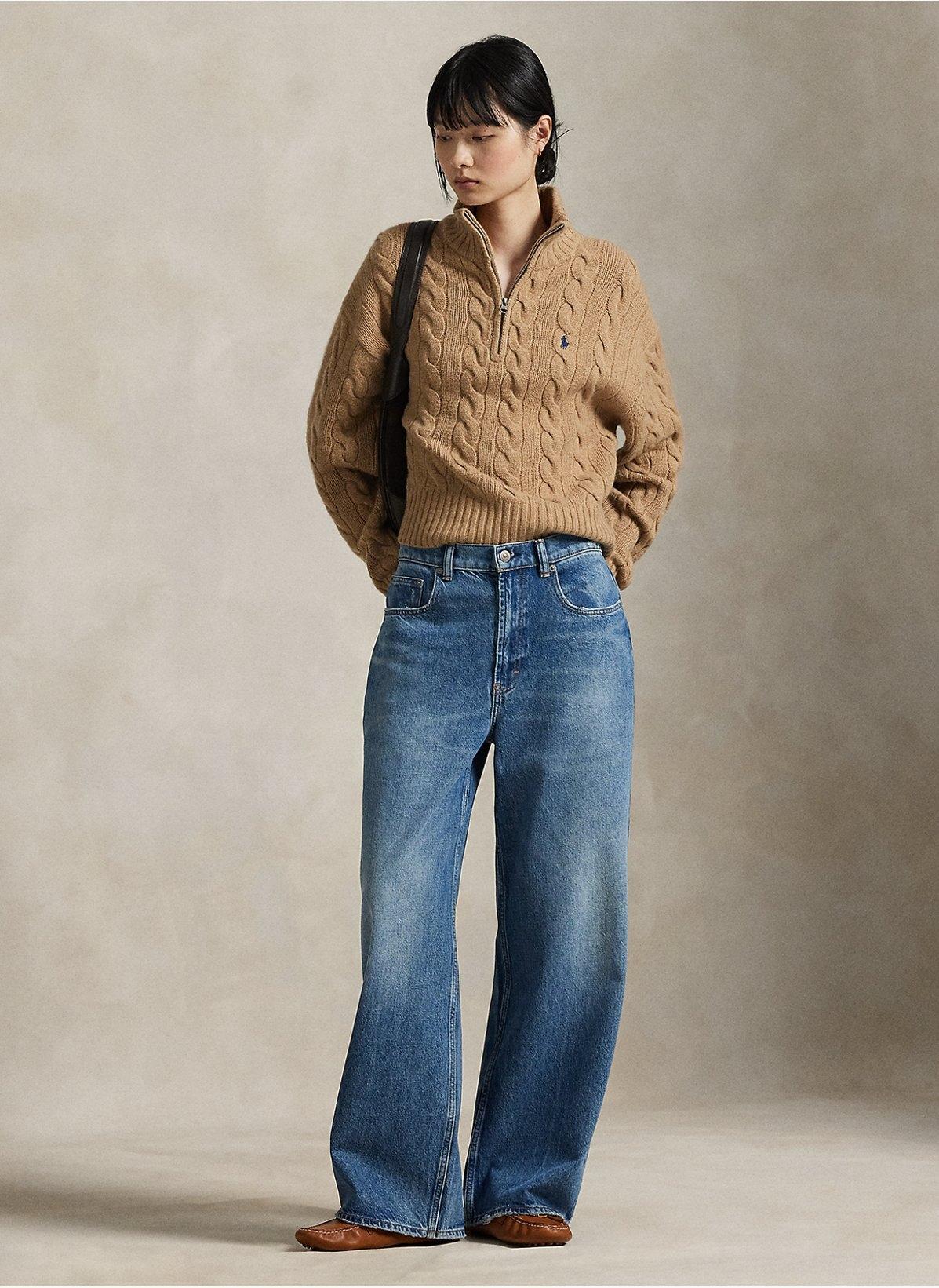 Maglione a collo alto in lana e cashmere a trecce 211972130 002 RALPH LAUREN
